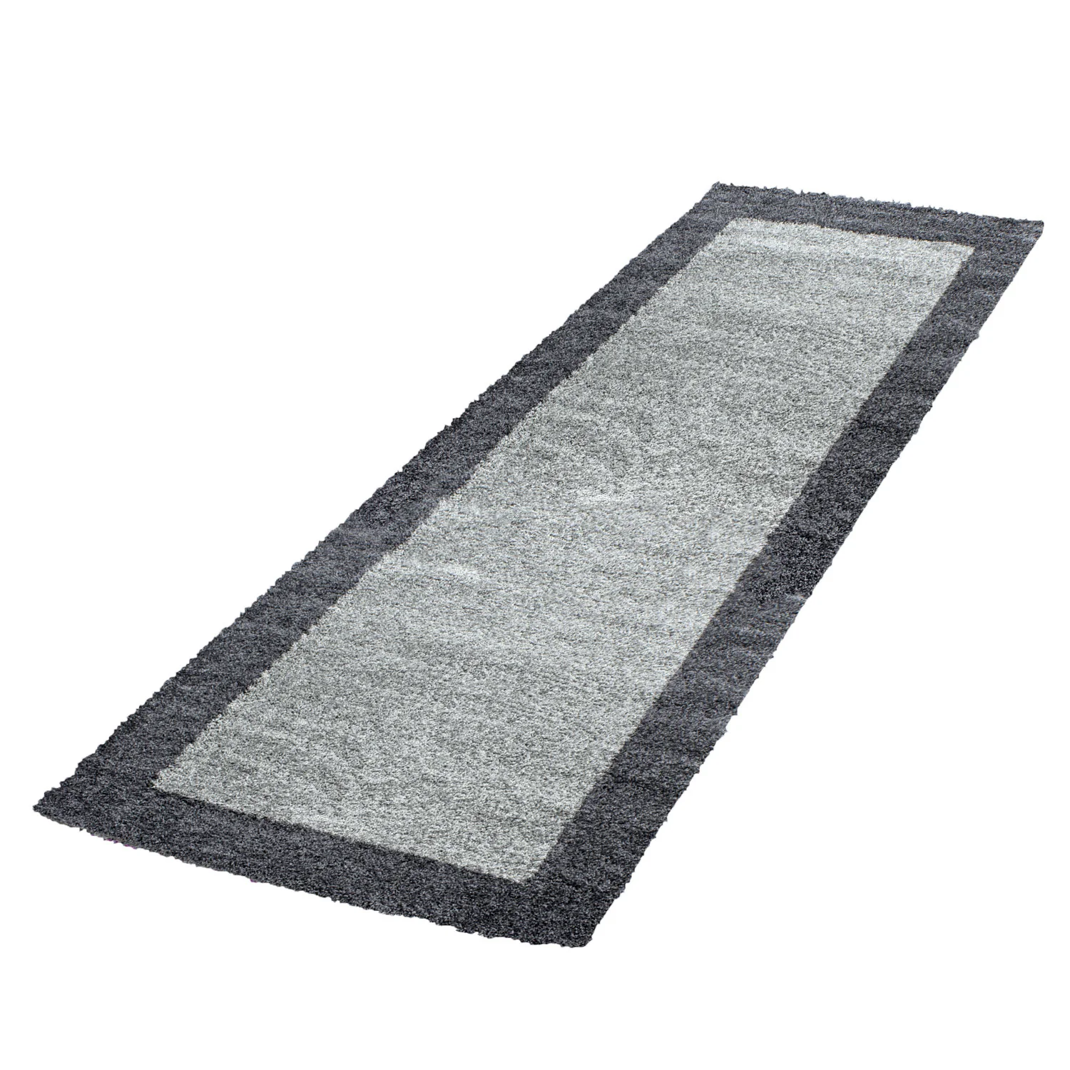 Hochflorteppiche, Bordüre Design, Farbe Grau, Teppich für Wohnzimmer, Rücken aus Jute - Image 6