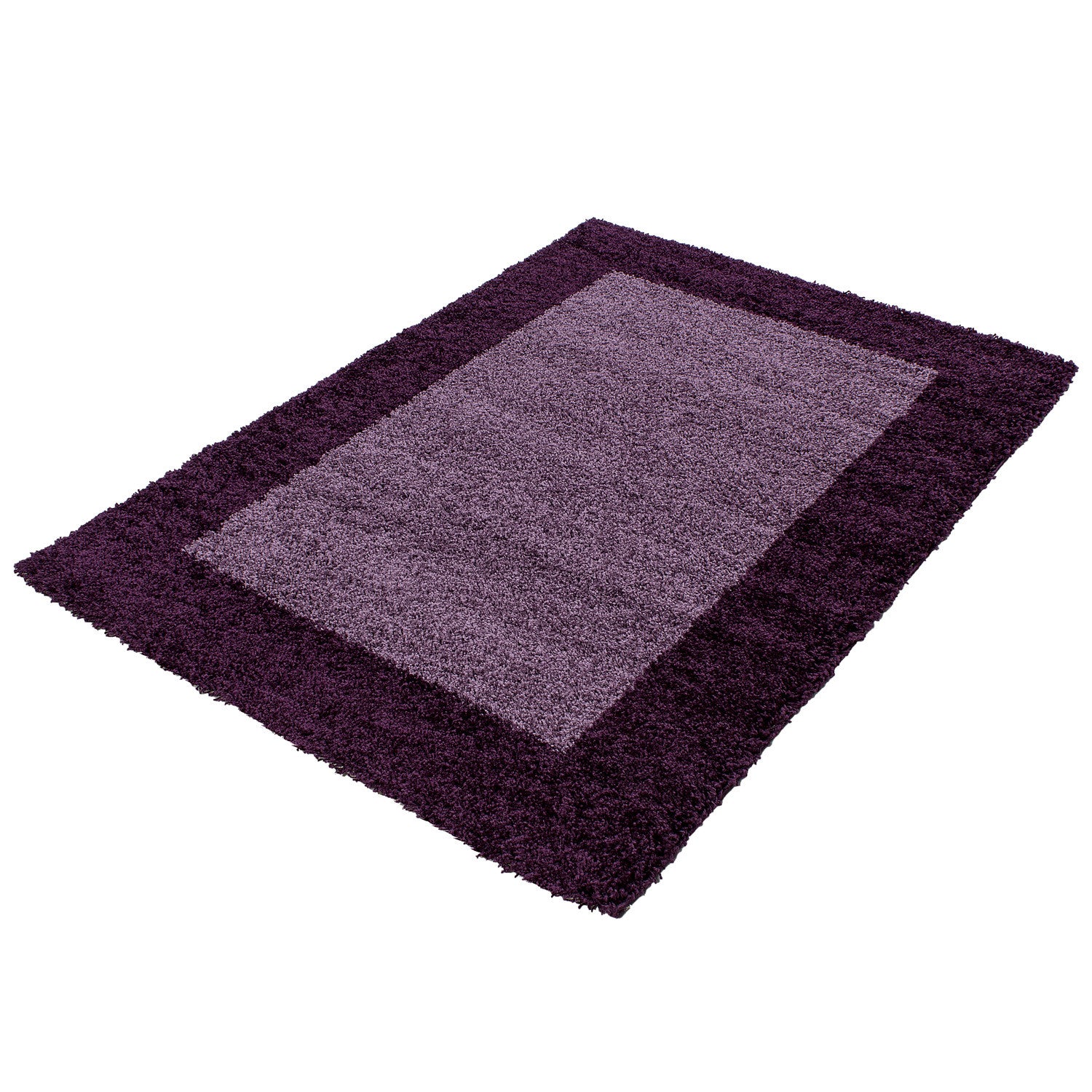 Hochflorteppiche, Bordüre Design, Farbe Violett, Teppich für Wohnzimmer, Rücken aus Jute - Image 3