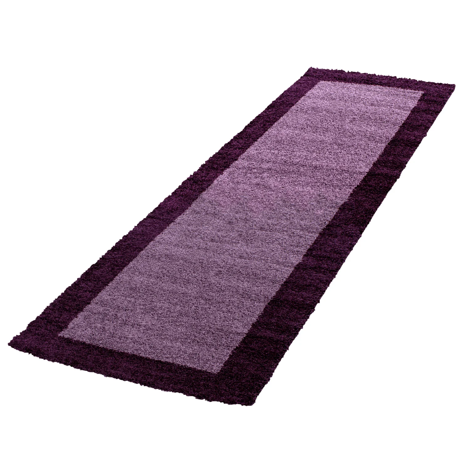 Hochflorteppiche, Bordüre Design, Farbe Violett, Teppich für Wohnzimmer, Rücken aus Jute - Image 6