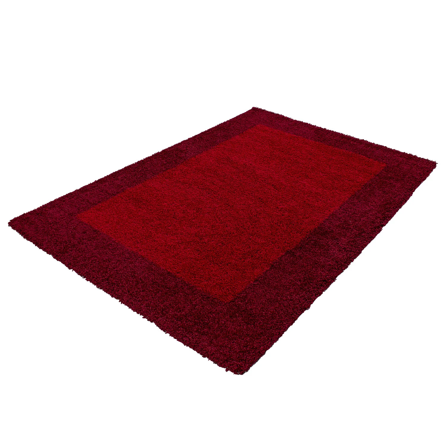 Hochflorteppiche, Bordüre Design, Farbe Rot, Teppich für Wohnzimmer, Rücken aus Jute - Image 3