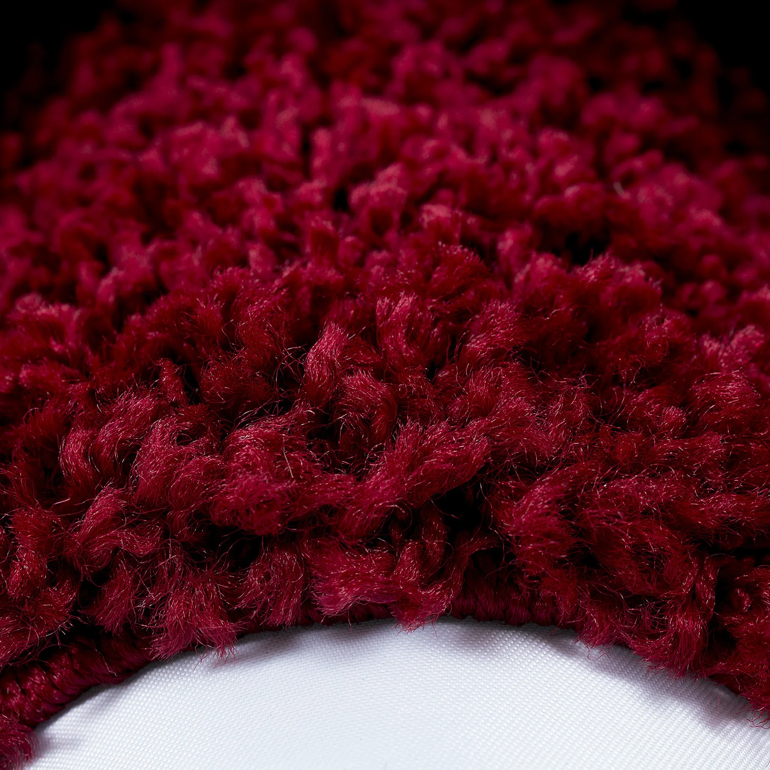 Hochflorteppiche, Bordüre Design, Farbe Rot, Teppich für Wohnzimmer, Rücken aus Jute - Image 4