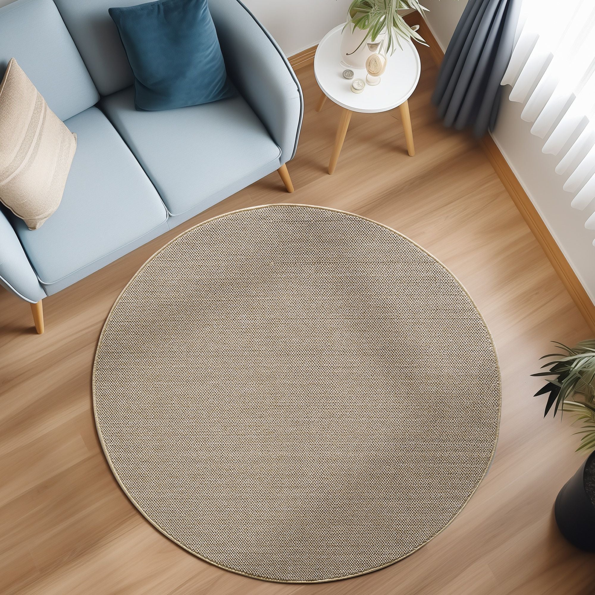 Indoor Teppich, Unicolor- Einfarbig, Farbe Beige, Teppich für Wohnzimmer, Rücken aus Polypropylen - Image 4