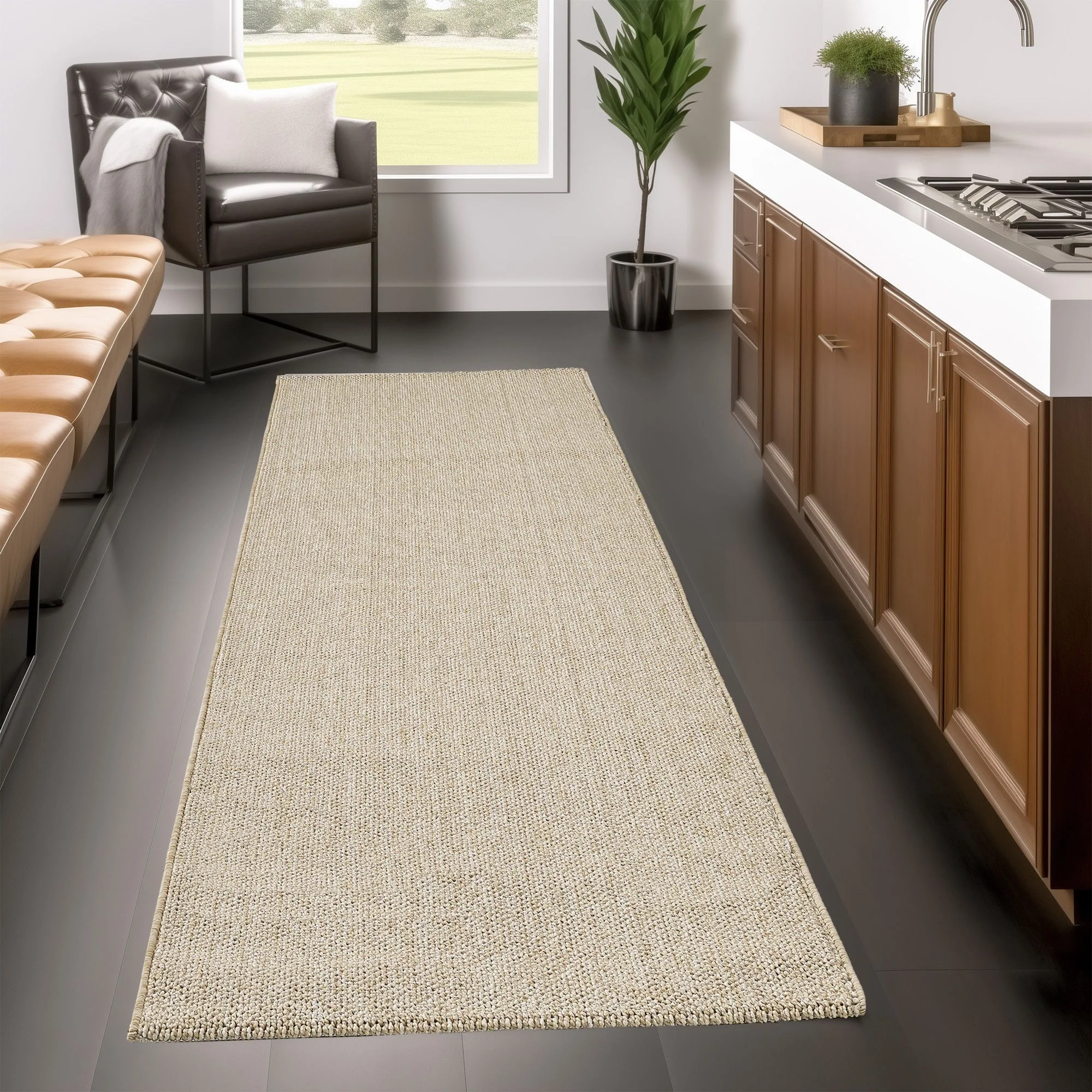 Indoor Teppich, Unicolor- Einfarbig, Farbe Beige, Teppich für Wohnzimmer, Rücken aus Polypropylen - Image 5