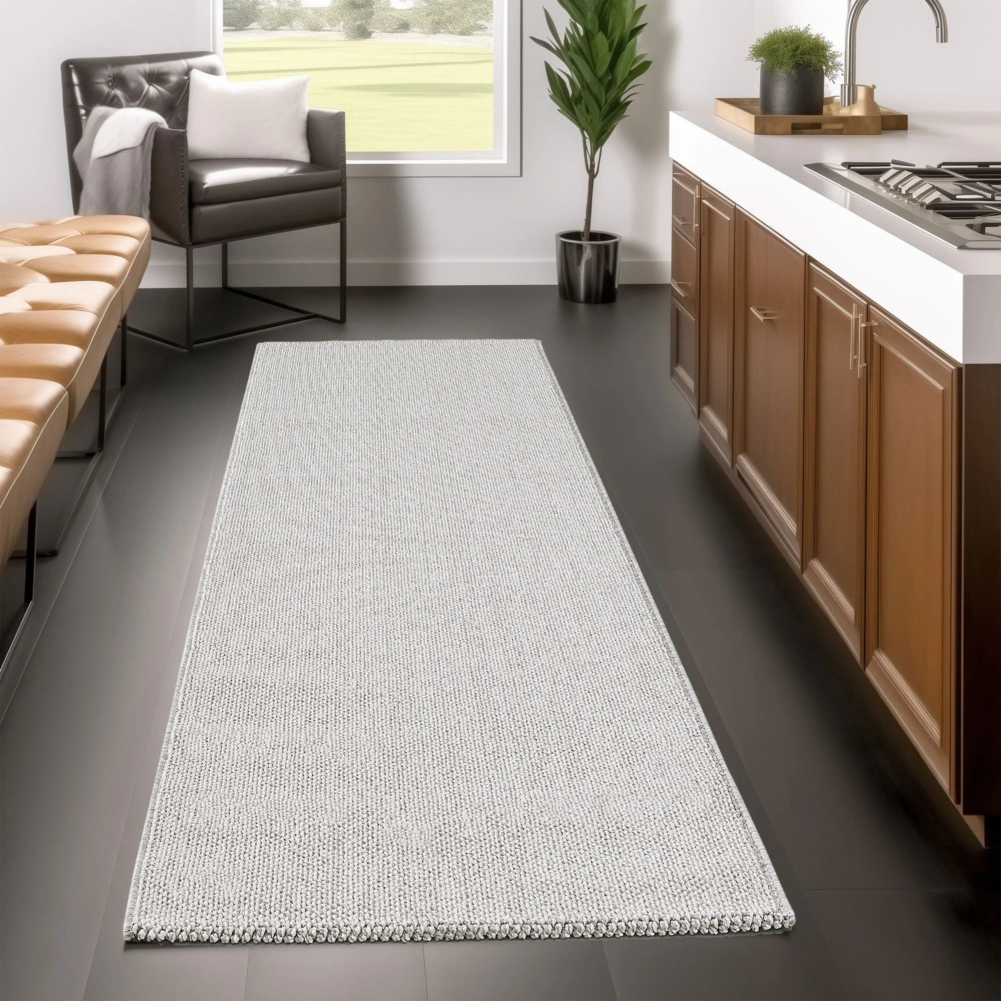 Indoor Teppich, Unicolor- Einfarbig, Farbe Silber, Teppich für Wohnzimmer, Rücken aus Polypropylen - Image 5