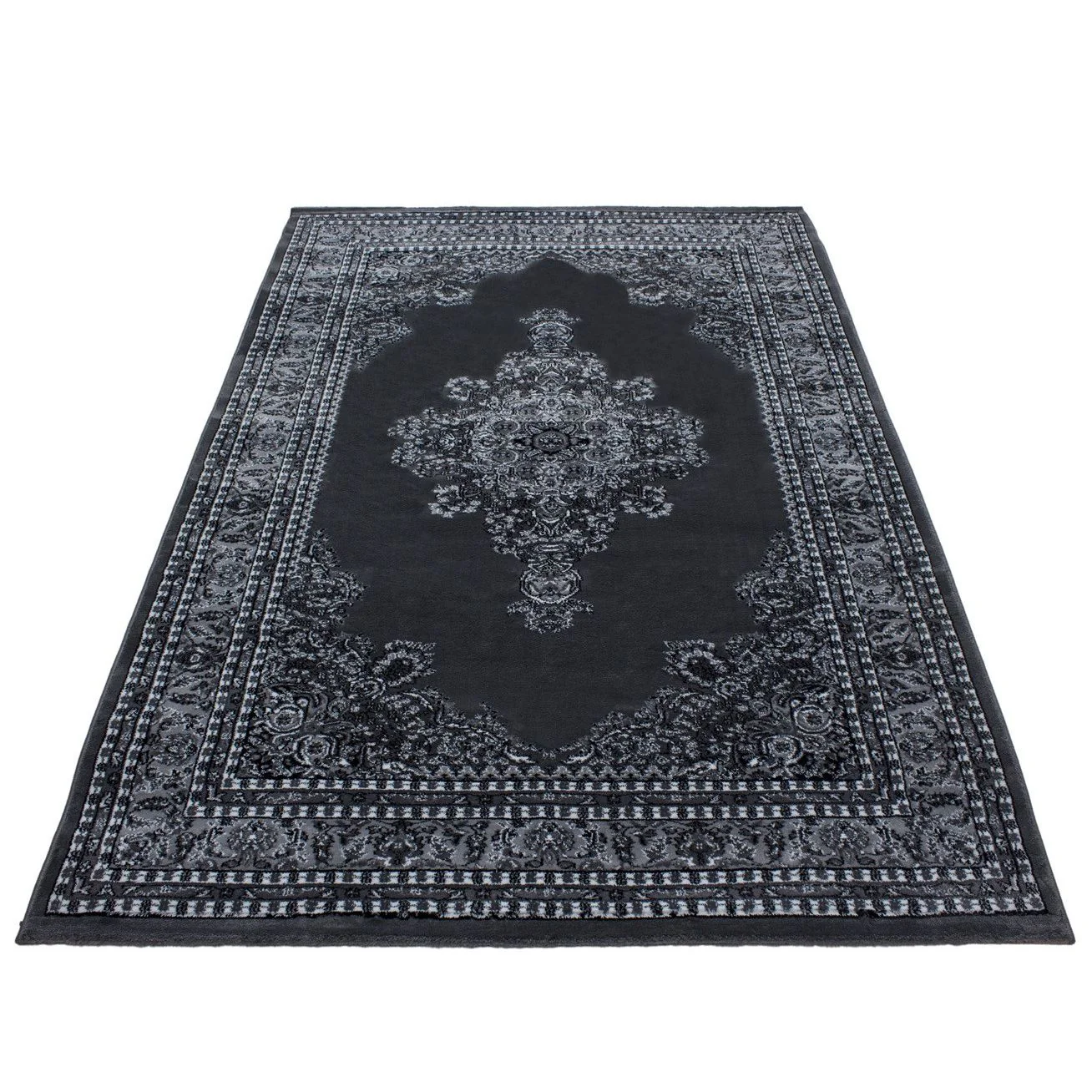 Marakkesh Orientteppich Grau – Zentrales Medaillon - Image 3