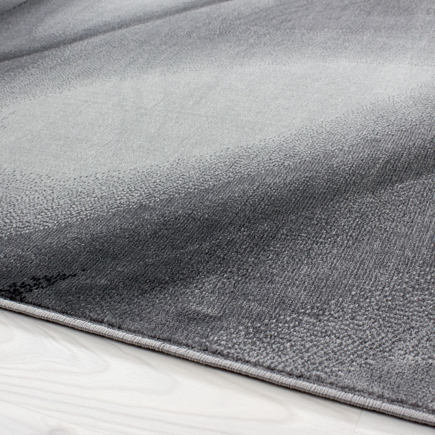 Kurzflorteppiche, Abstrakt Design, Farbe Schwarz, Teppich für Wohnzimmer, Rücken aus Jute - Image 4