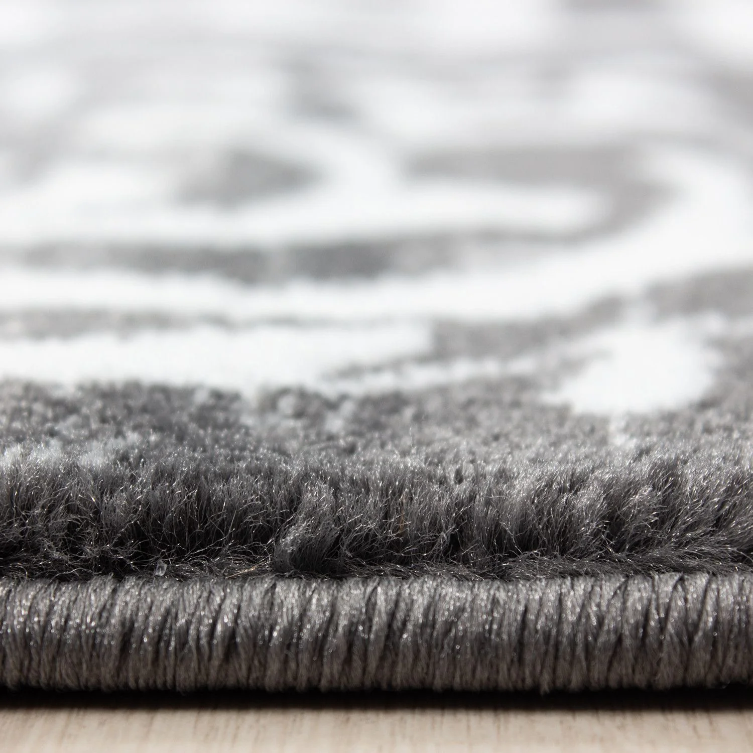 Kurzflorteppiche, Mäander-Design, Farbe Grau, Teppich für Wohnzimmer, Rücken aus Jute - Image 4