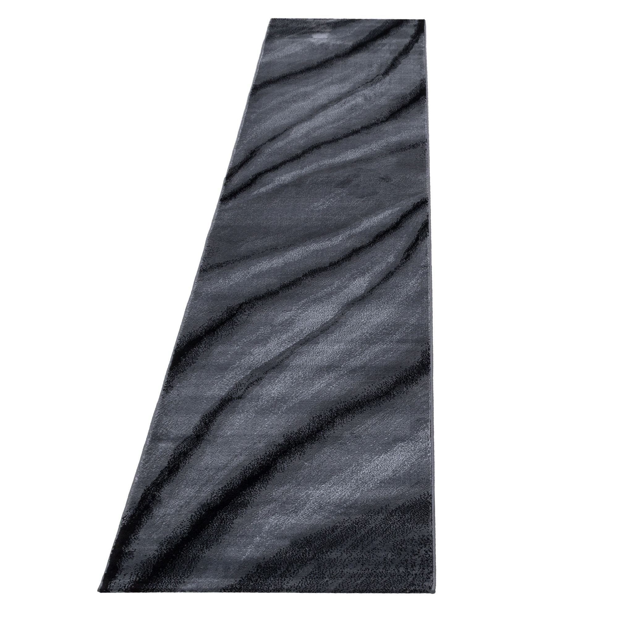 Kurzflor Teppich: Sanftes Wellenmuster in Schwarz - Image 7