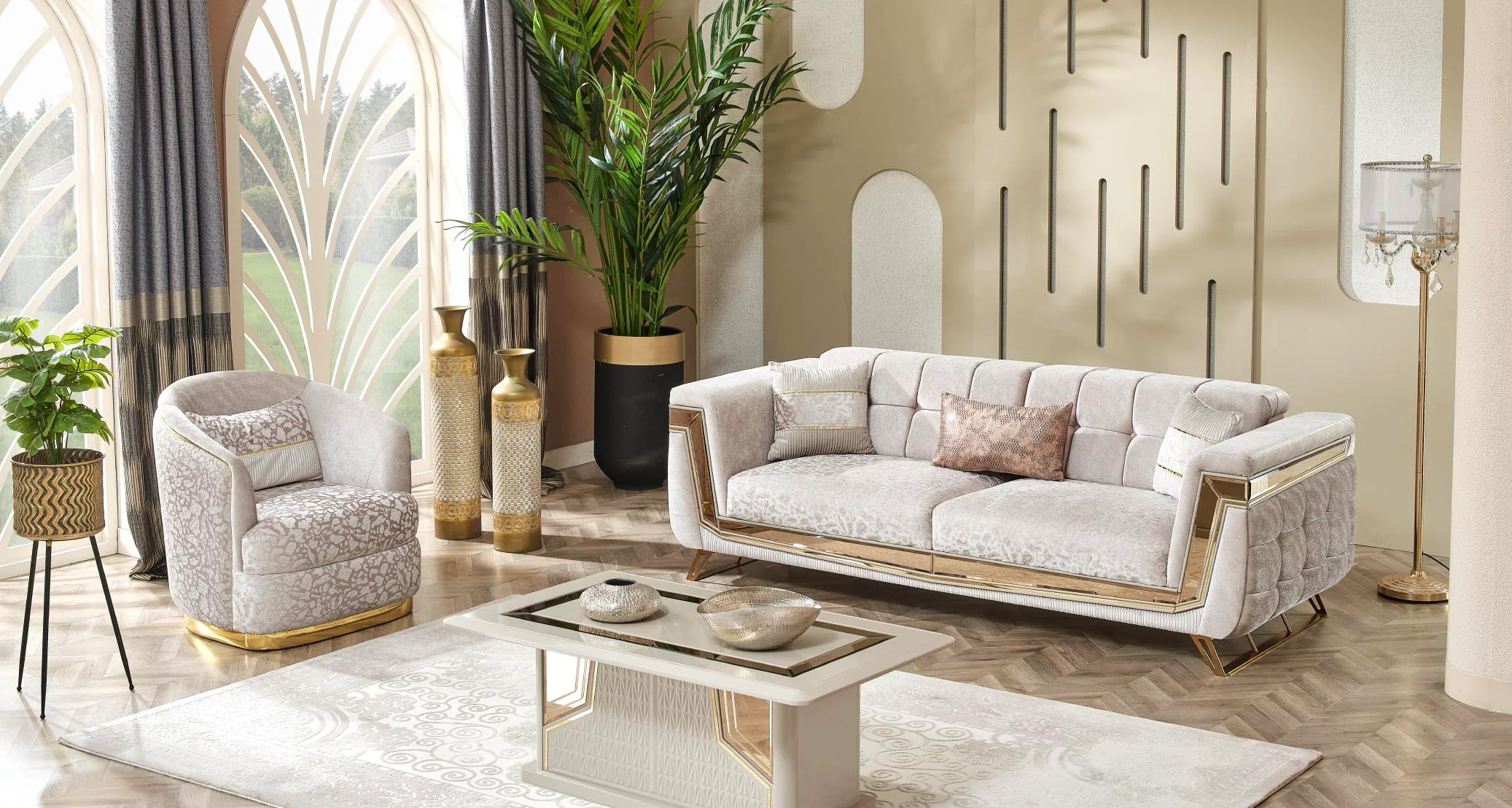 Milano Sofagarnitur Serie (Gold) - Image 9