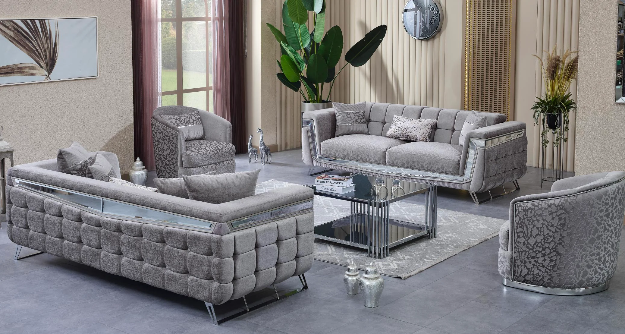 Milano Sofagarnitur Serie (Silber) - Image 10