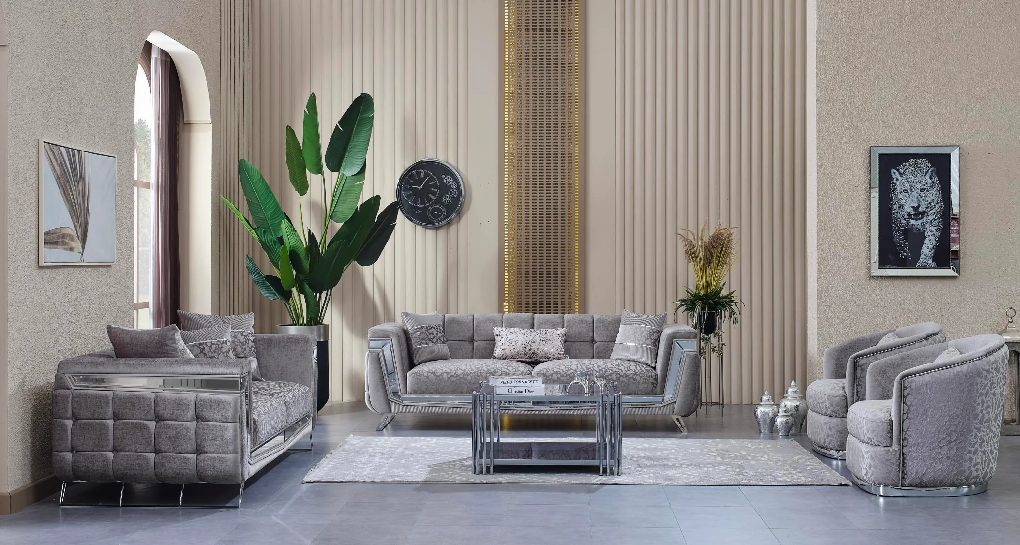 Milano Sofagarnitur Serie (Silber) - Image 3