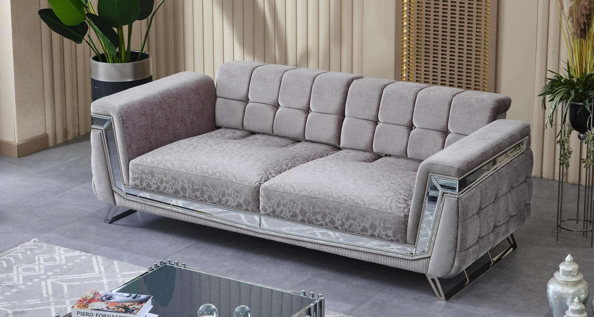Milano Sofagarnitur Serie (Silber) - Image 5