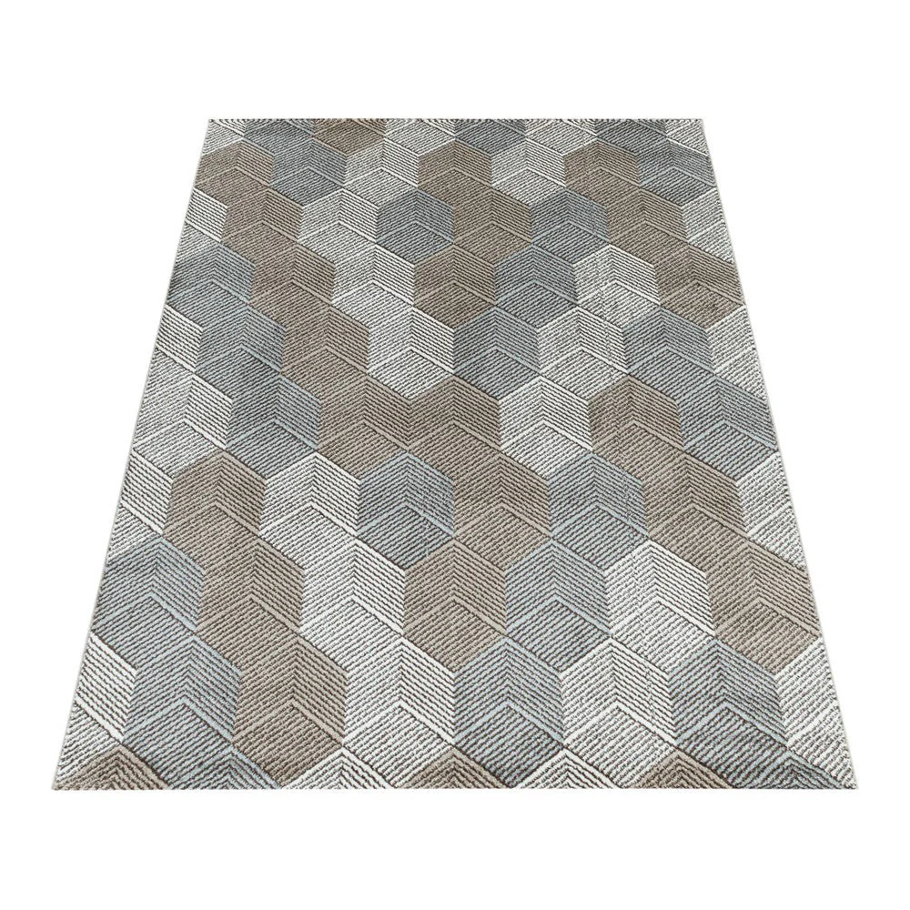 Modern Kurzflor Designer Teppich Geometrisches Cubes gemischte Farben - Image 4