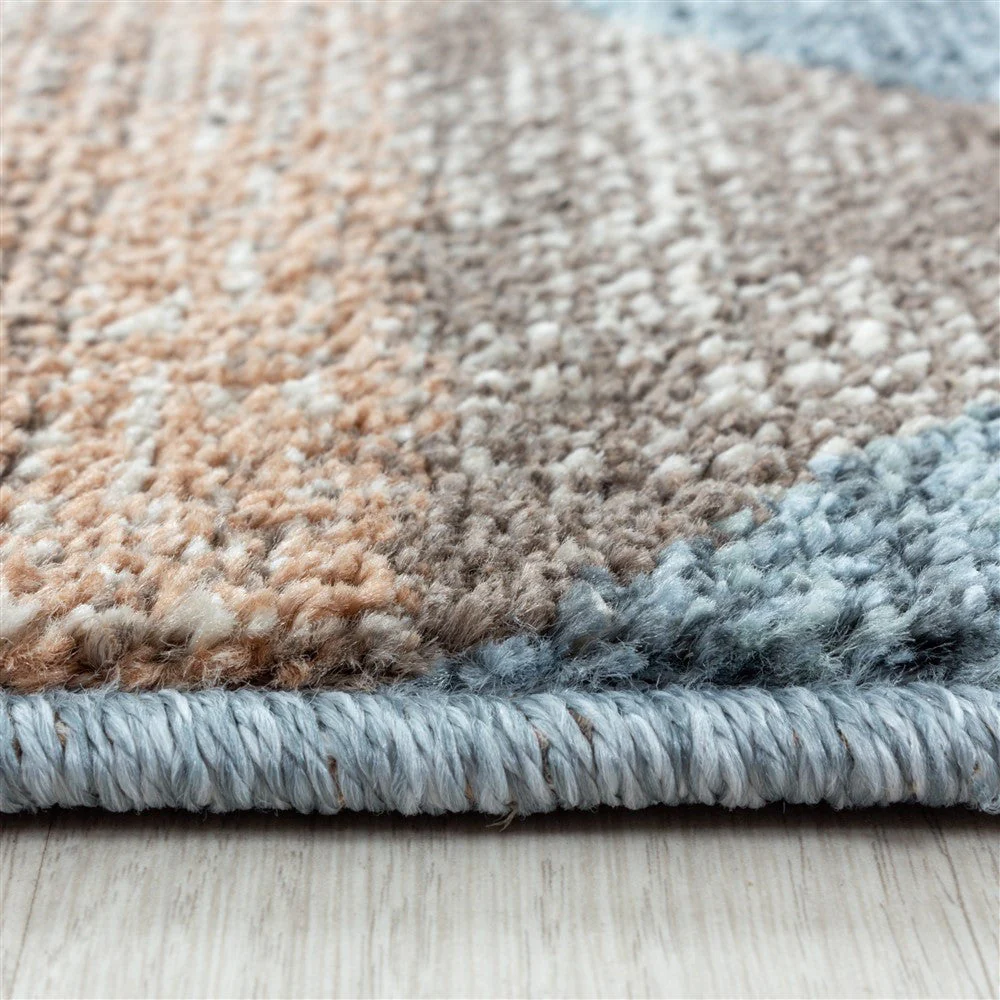 Modern Kurzflor Designer Teppich Geometrisches design Braun Beige - Image 4