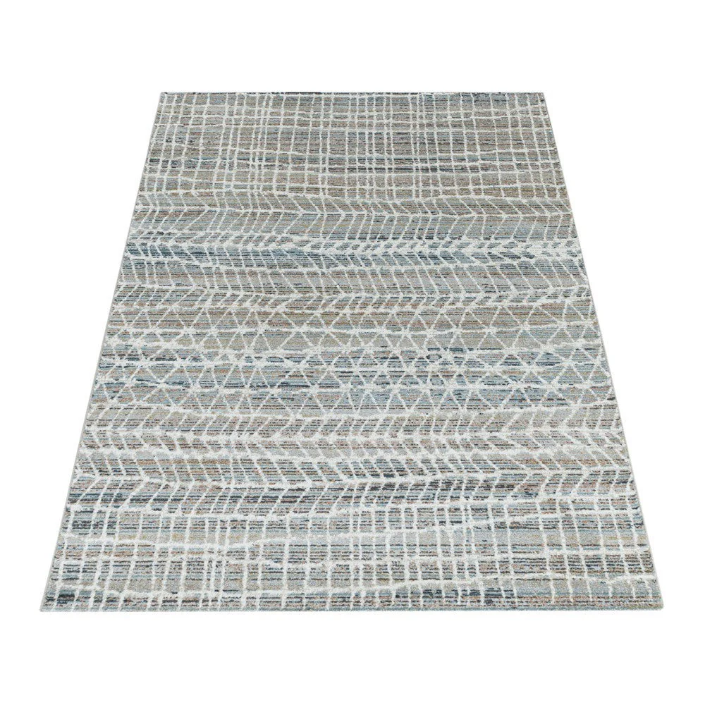 Modern Kurzflor Designer Teppich Linien design Braun Beige - Image 3