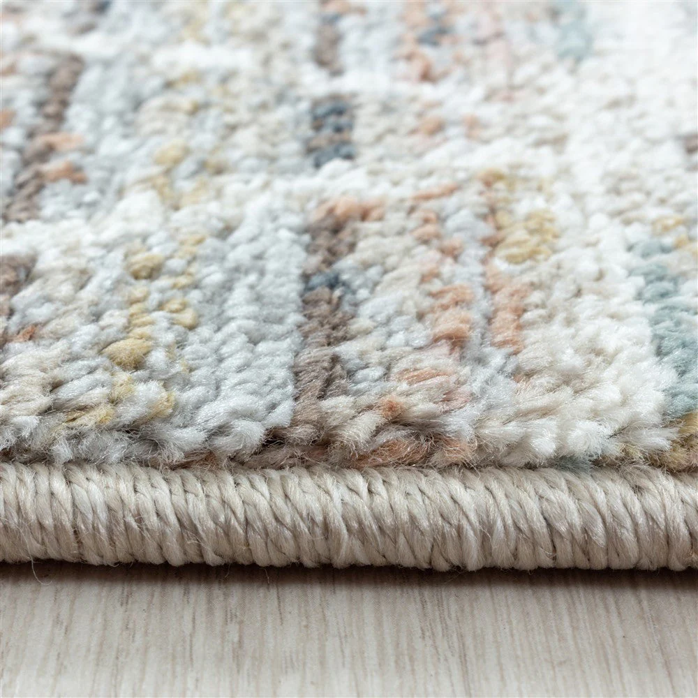 Modern Kurzflor Designer Teppich Linien design Braun Beige - Image 4