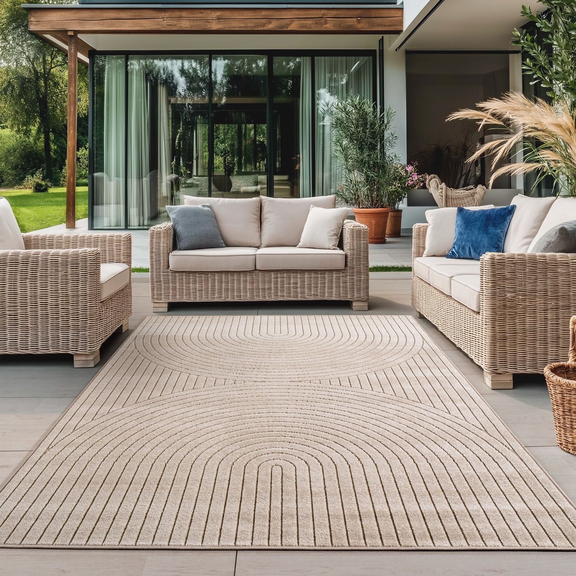 Nova Teppich | Beige Kurzflor mit Streifen - Image 7