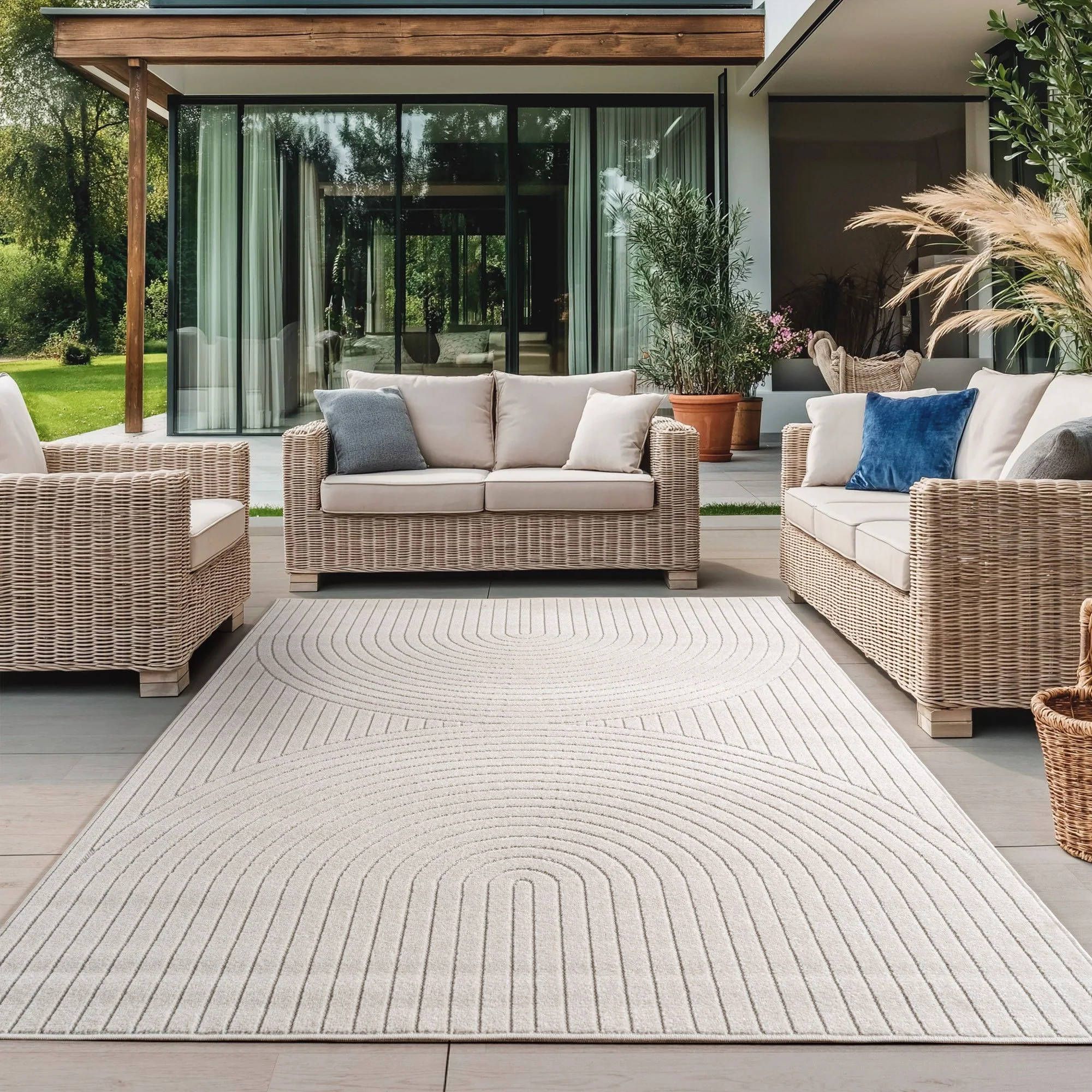 Nova Kurzflor Teppich | Creme Boho - Image 7