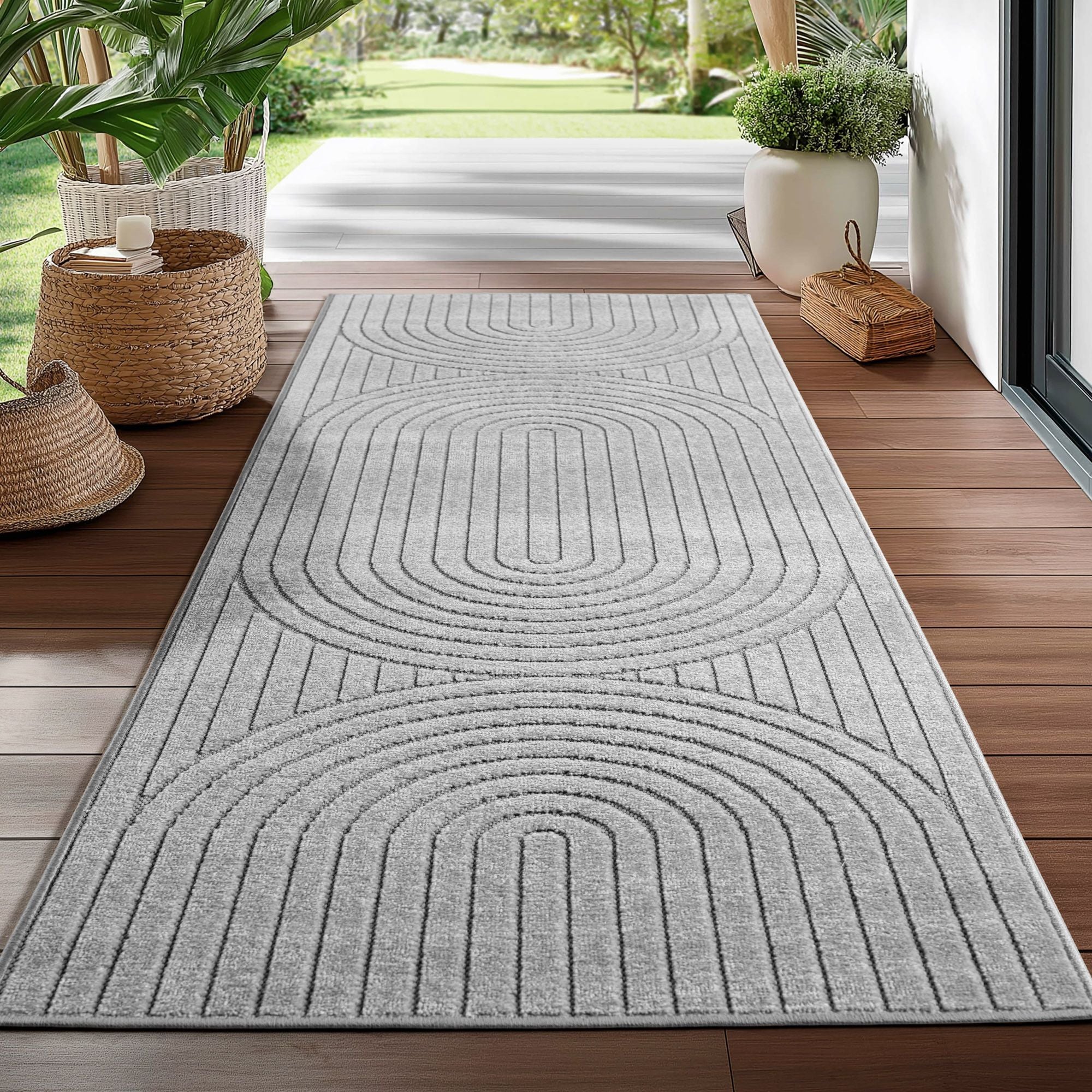 Nova Teppich Grau | Boho Kurzflor