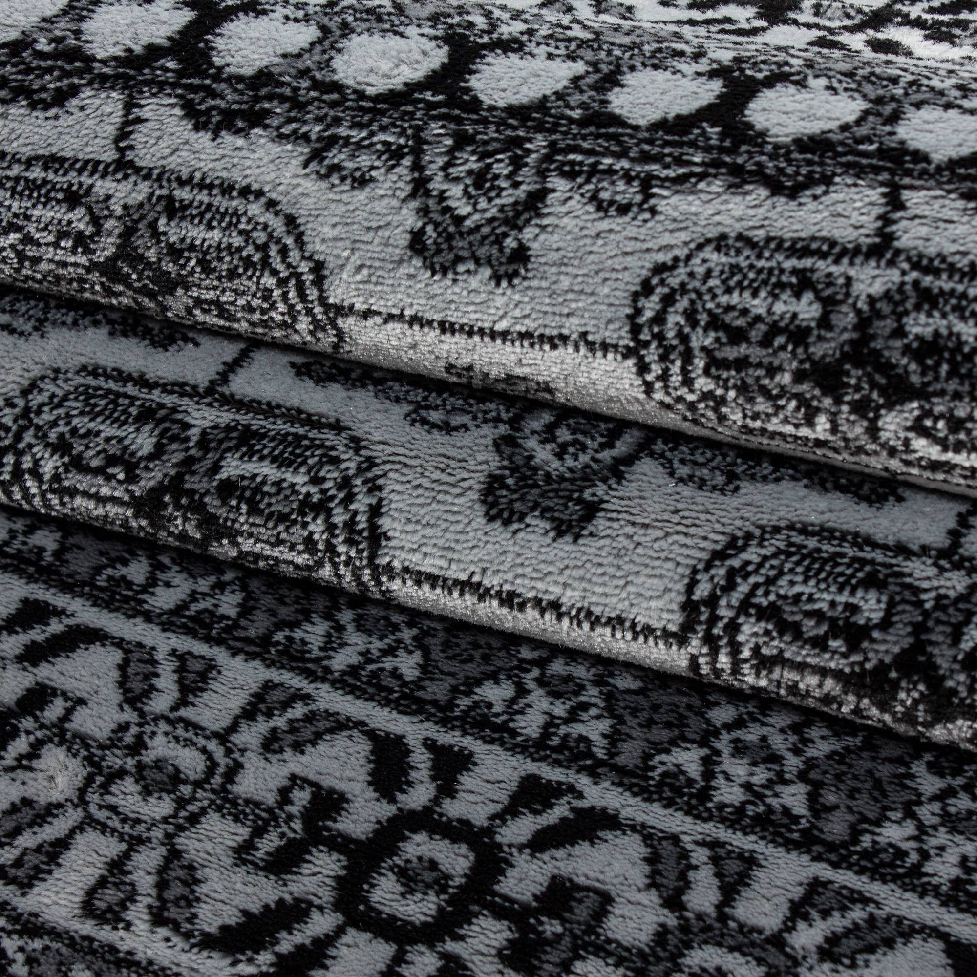 Orientalischer Webteppich Klassisch | Schwarz-Grau Design - Image 5