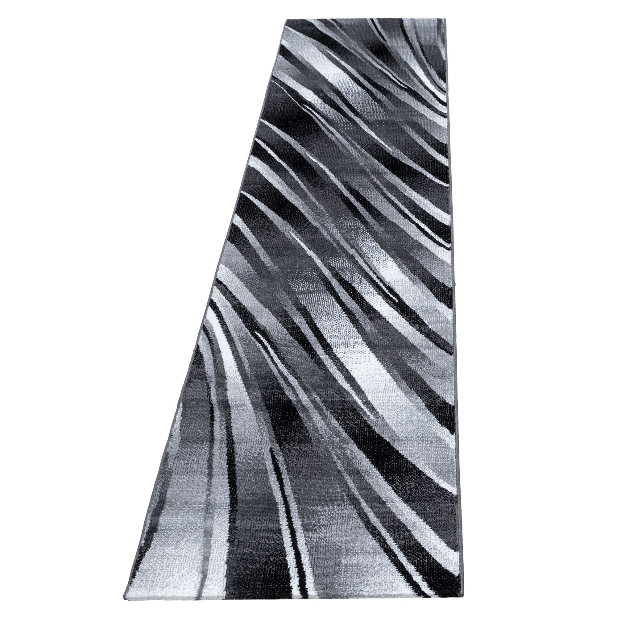 Kurzflor Teppich: Linien & Wellen Design in Schwarz - Image 7