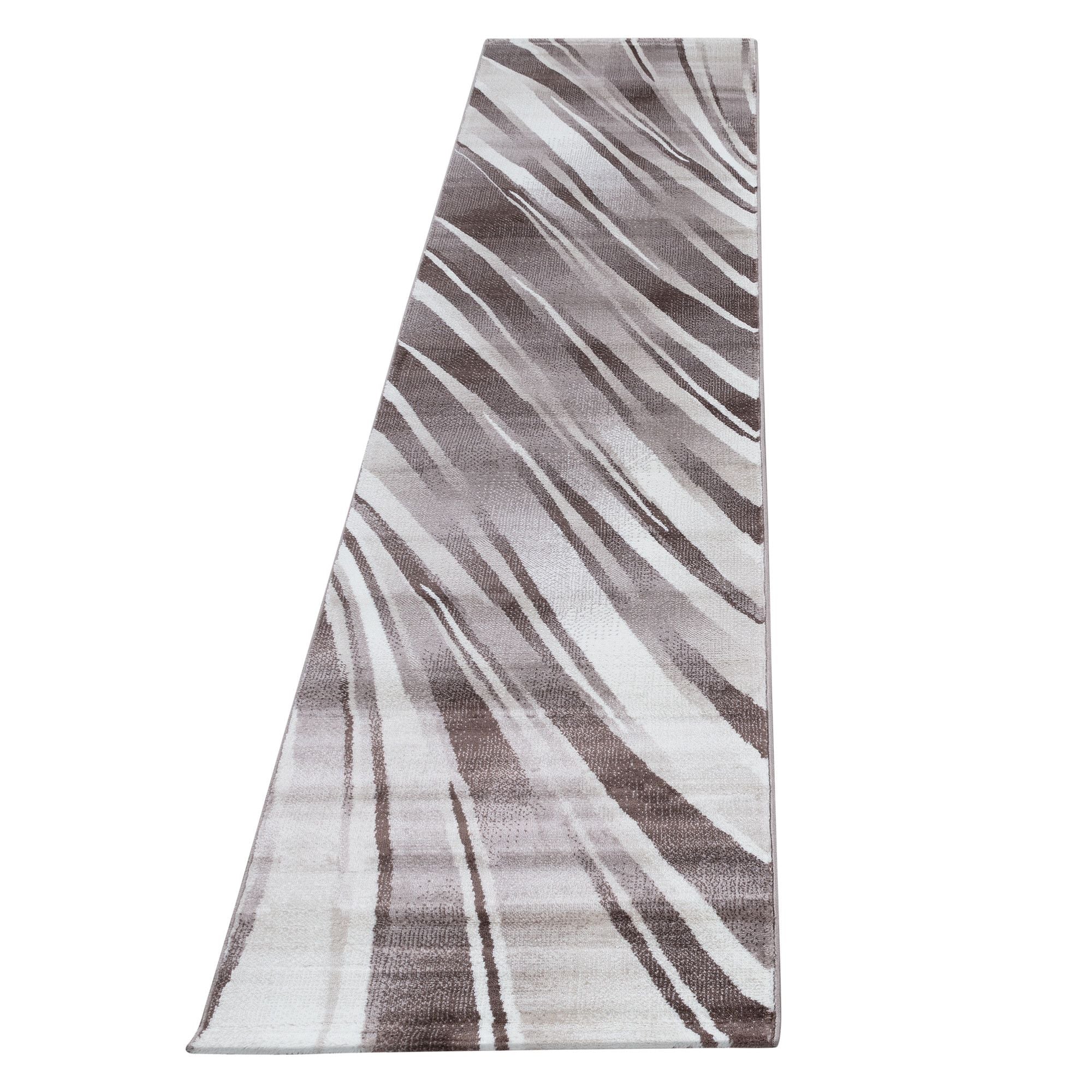 Kurzflor Teppich: Linien & Wellen Design in Braun - Image 7