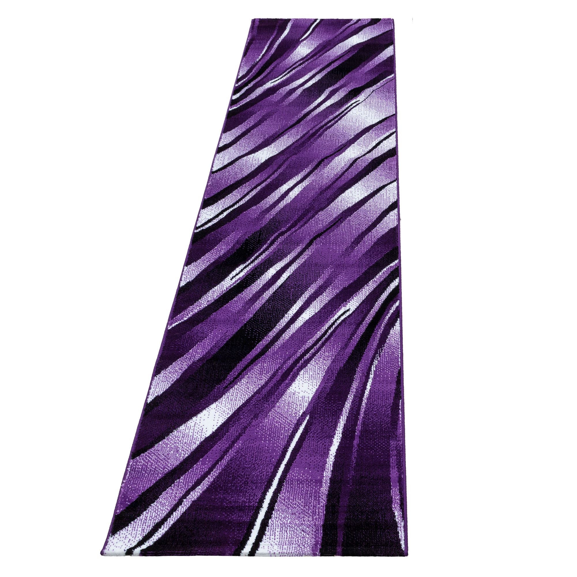 Parma Abstrakter Kurzflorteppich in Violett mit Wellen - Image 7