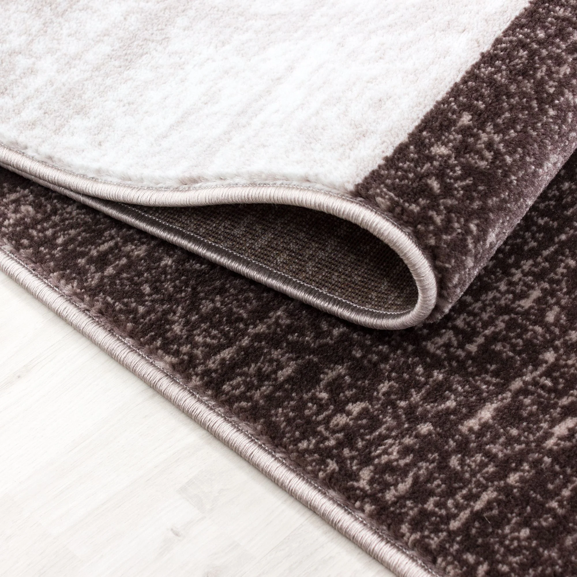 Kurzflorteppiche, Abstrakt Kariert Design, Farbe Braun, Teppich für Wohnzimmer, Rücken aus Jute - Image 5