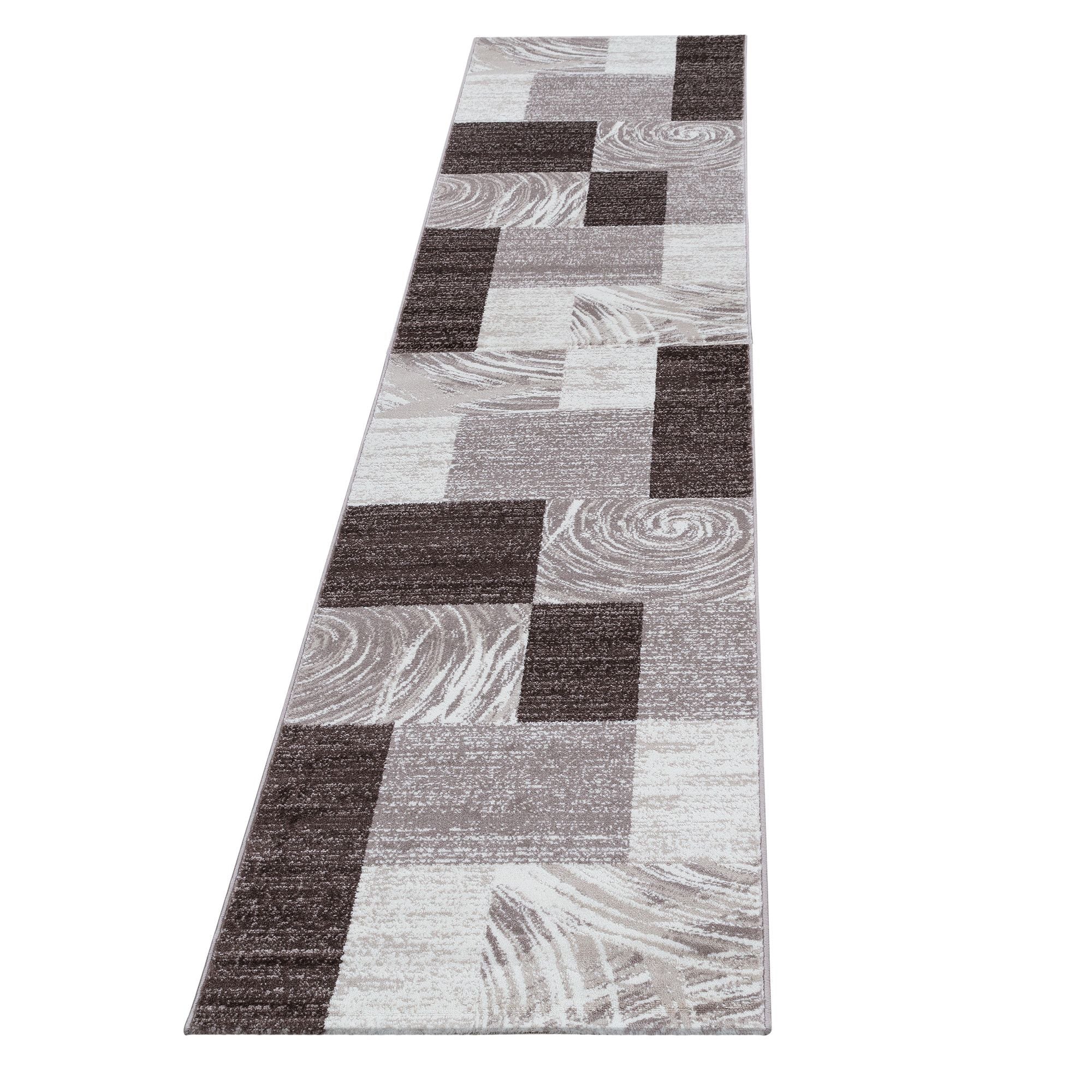 Kurzflorteppiche, Abstrakt Kariert Design, Farbe Braun, Teppich für Wohnzimmer, Rücken aus Jute - Image 7