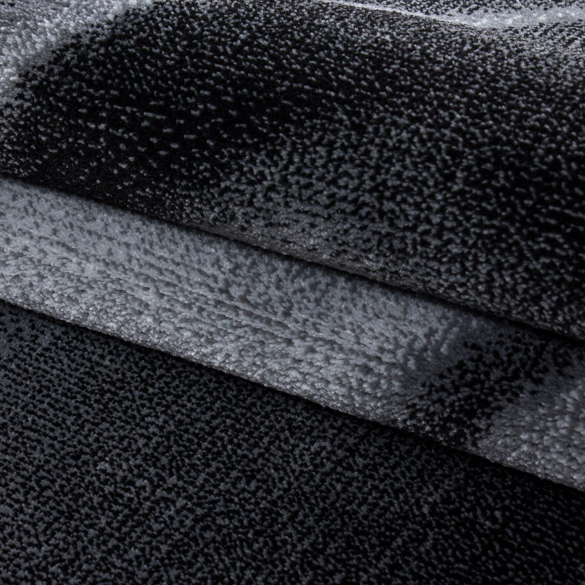 Parma Abstrakter Kurzflorteppich in Schwarz mit Wellen - Image 6