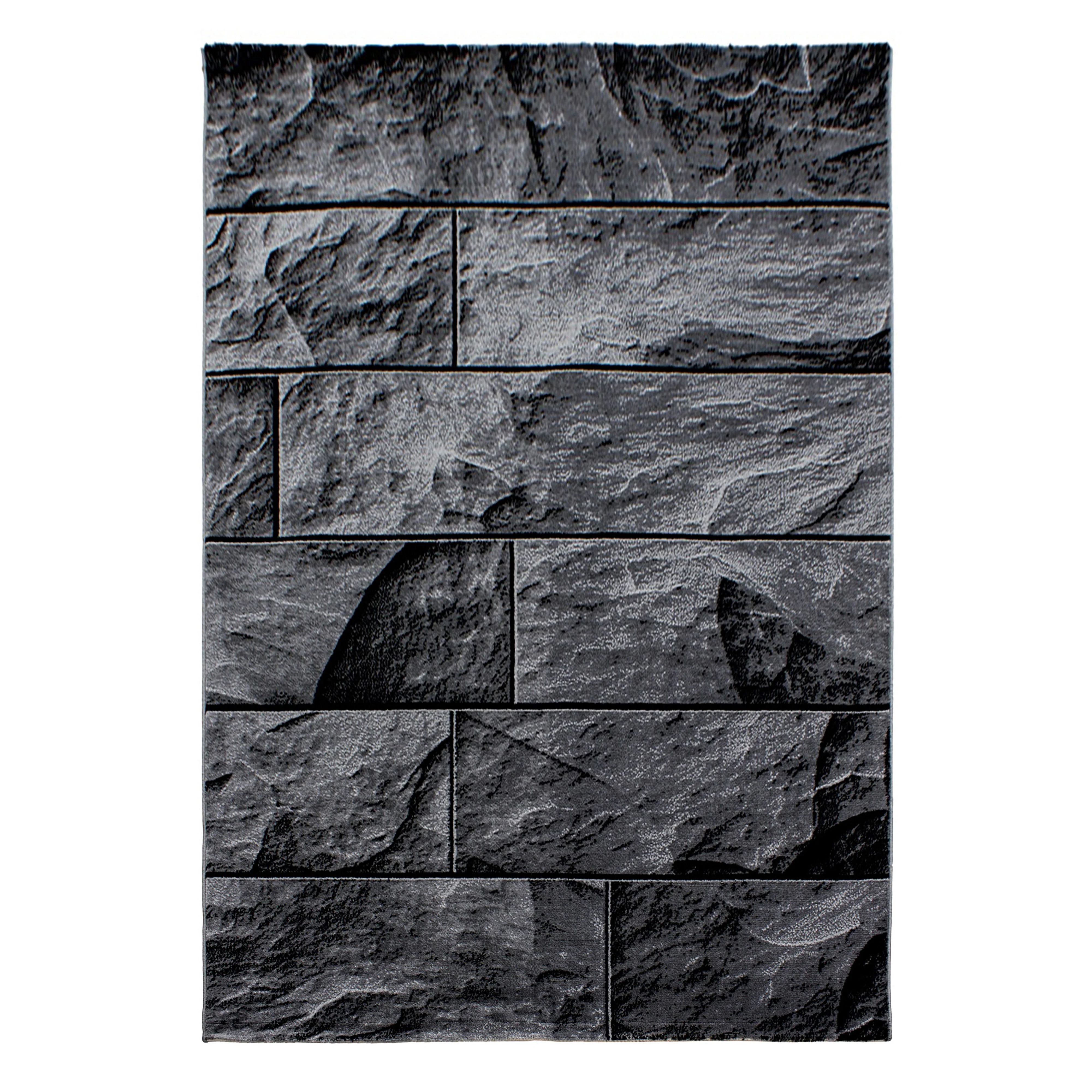 Parma Steindesign Kurzflorteppich in Schwarz - Image 2
