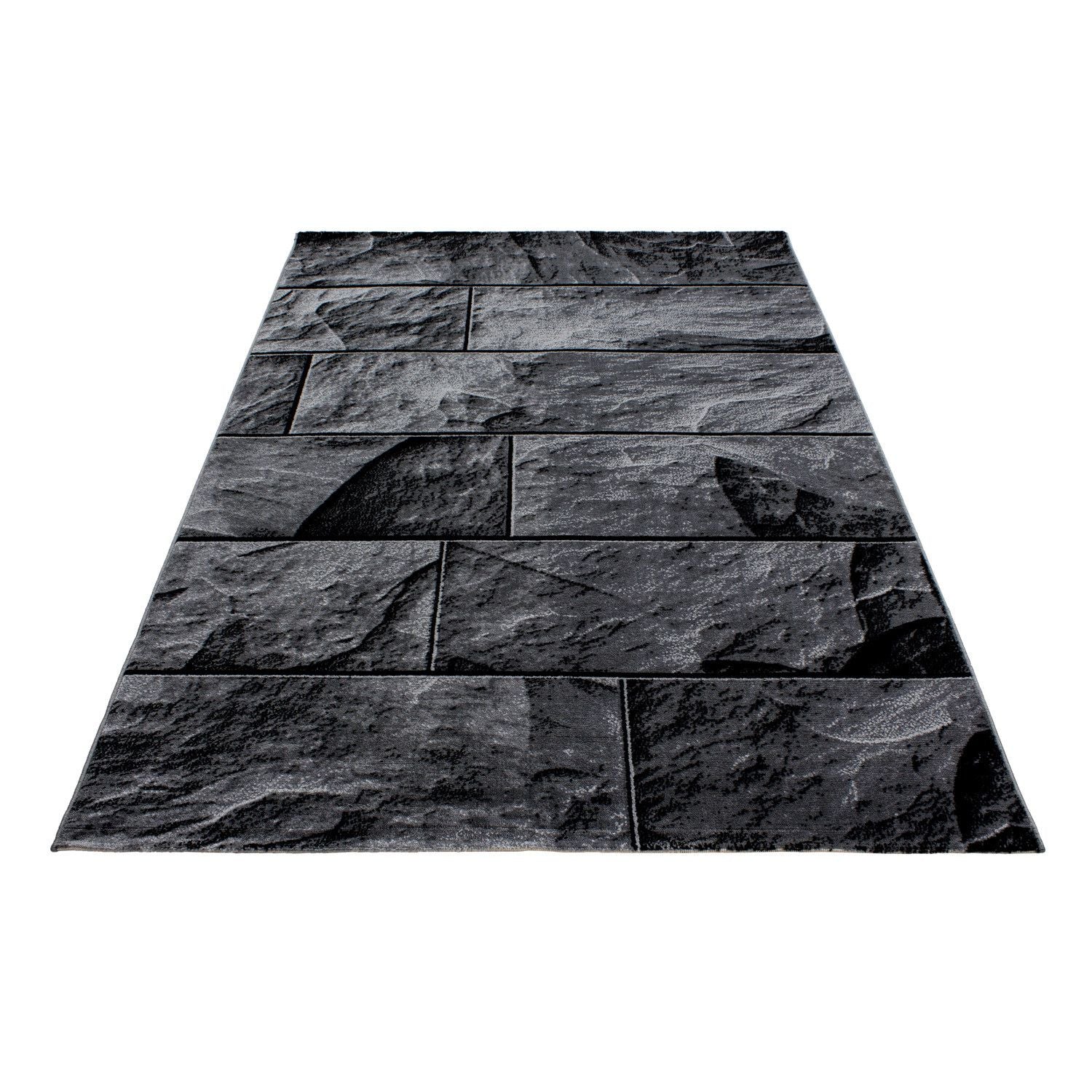 Parma Steindesign Kurzflorteppich in Schwarz - Image 3