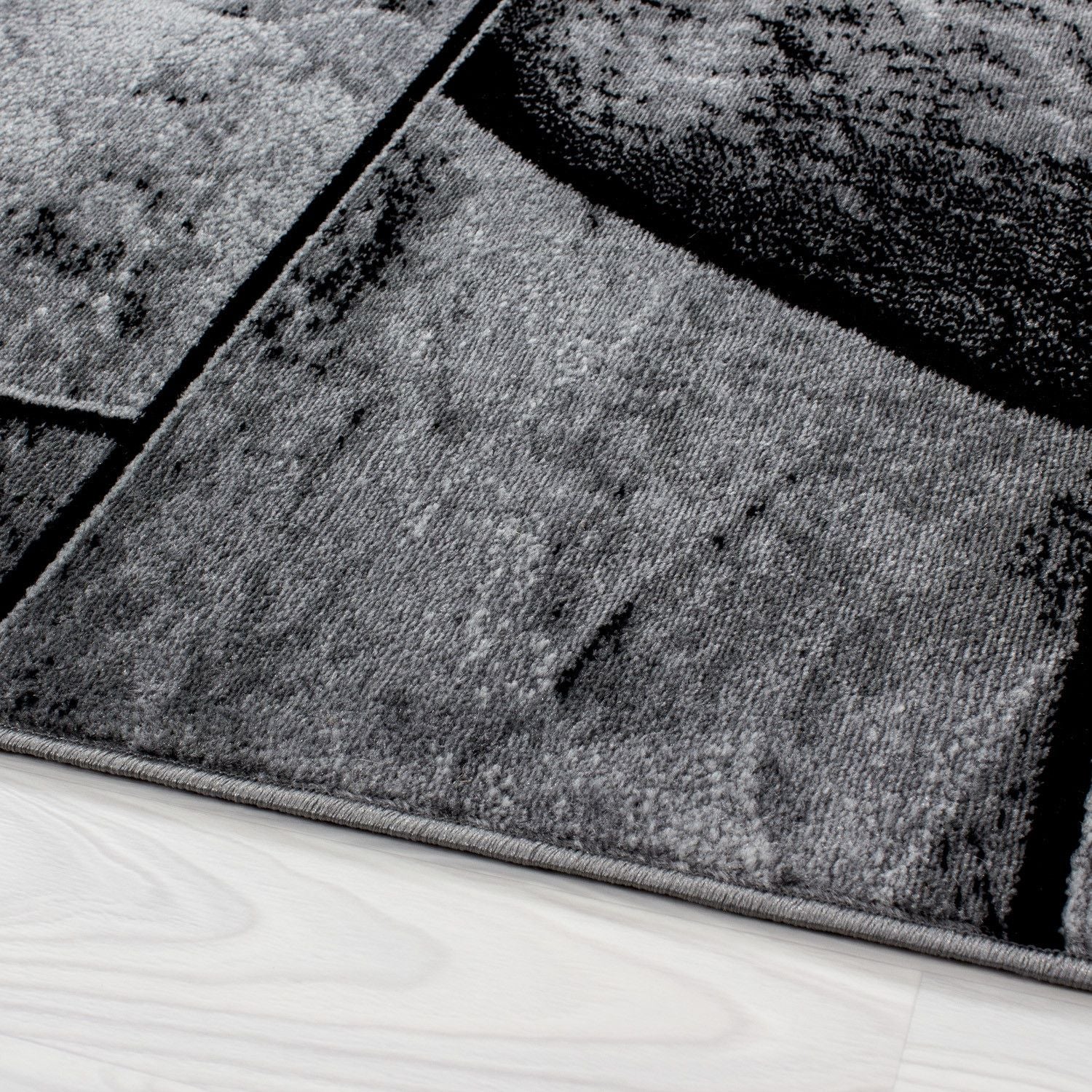 Parma Steindesign Kurzflorteppich in Schwarz - Image 4