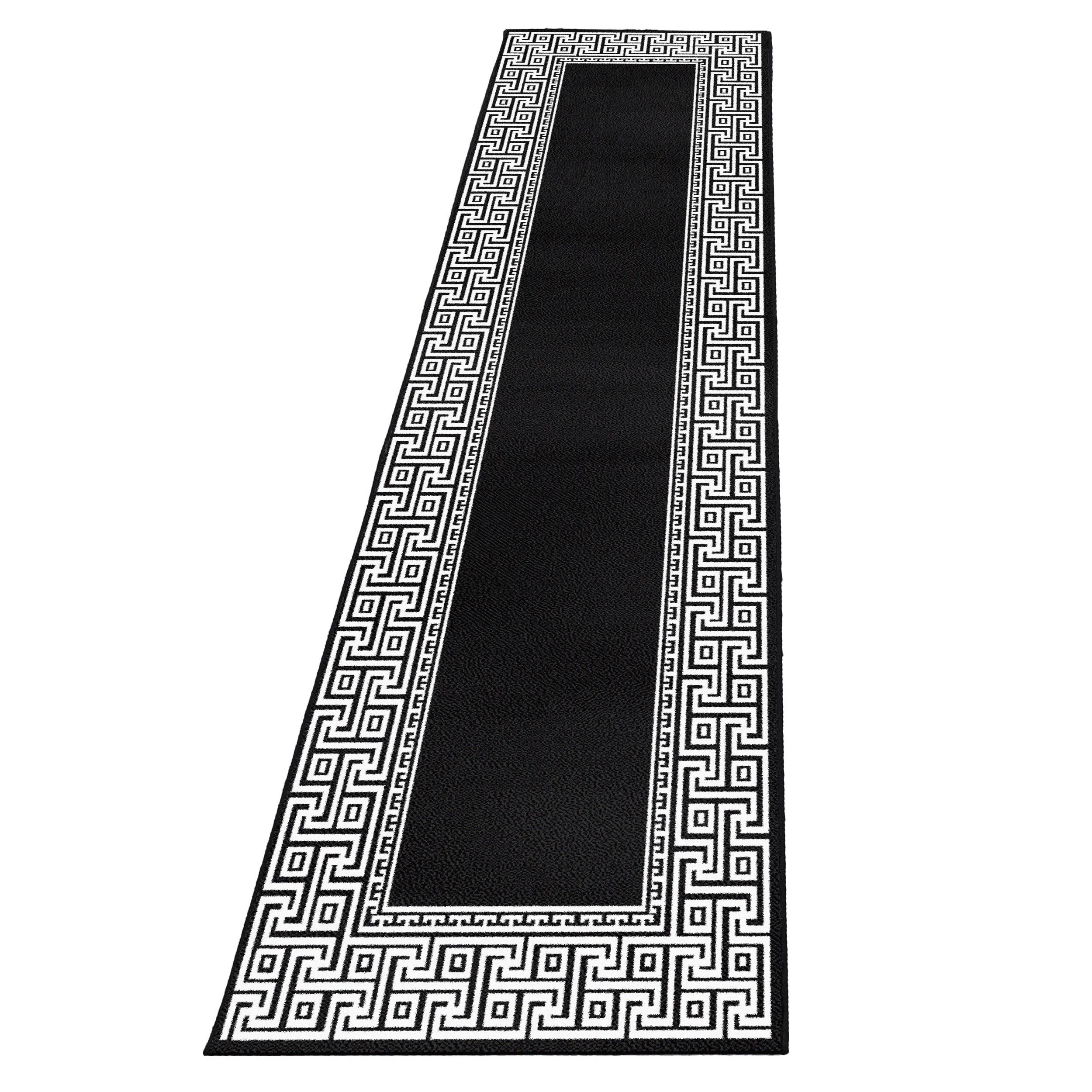 Parma Mäander Kurzflorteppich in Schwarz - Image 7