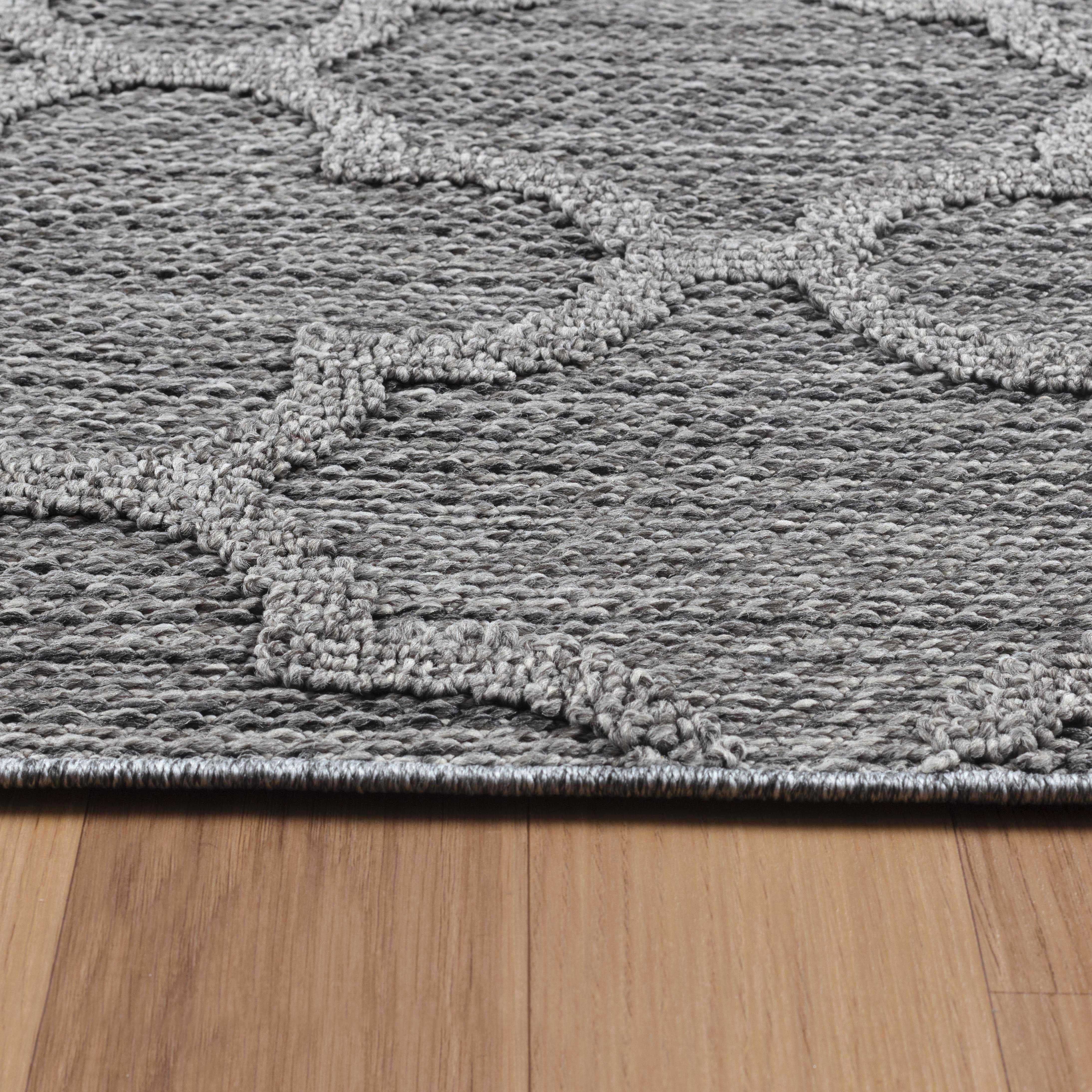 Outdoorteppiche, Skandinavisches Design, Farbe Grau, Teppich für Terasse-Balkon-Küche, Rücken aus Polypropylen