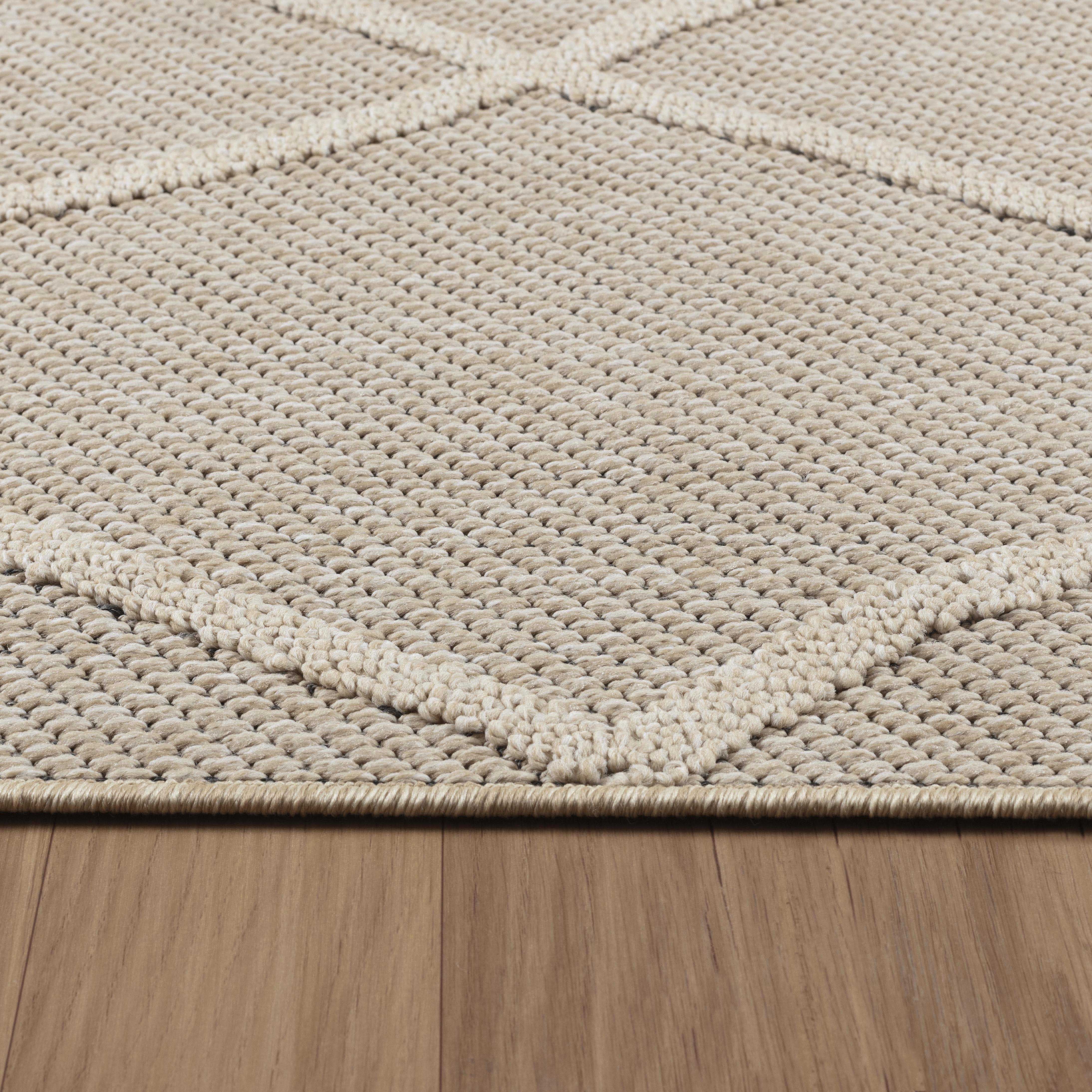 Patara Outdoorteppich Beige | Boho Teppich für Terrasse & Balkon