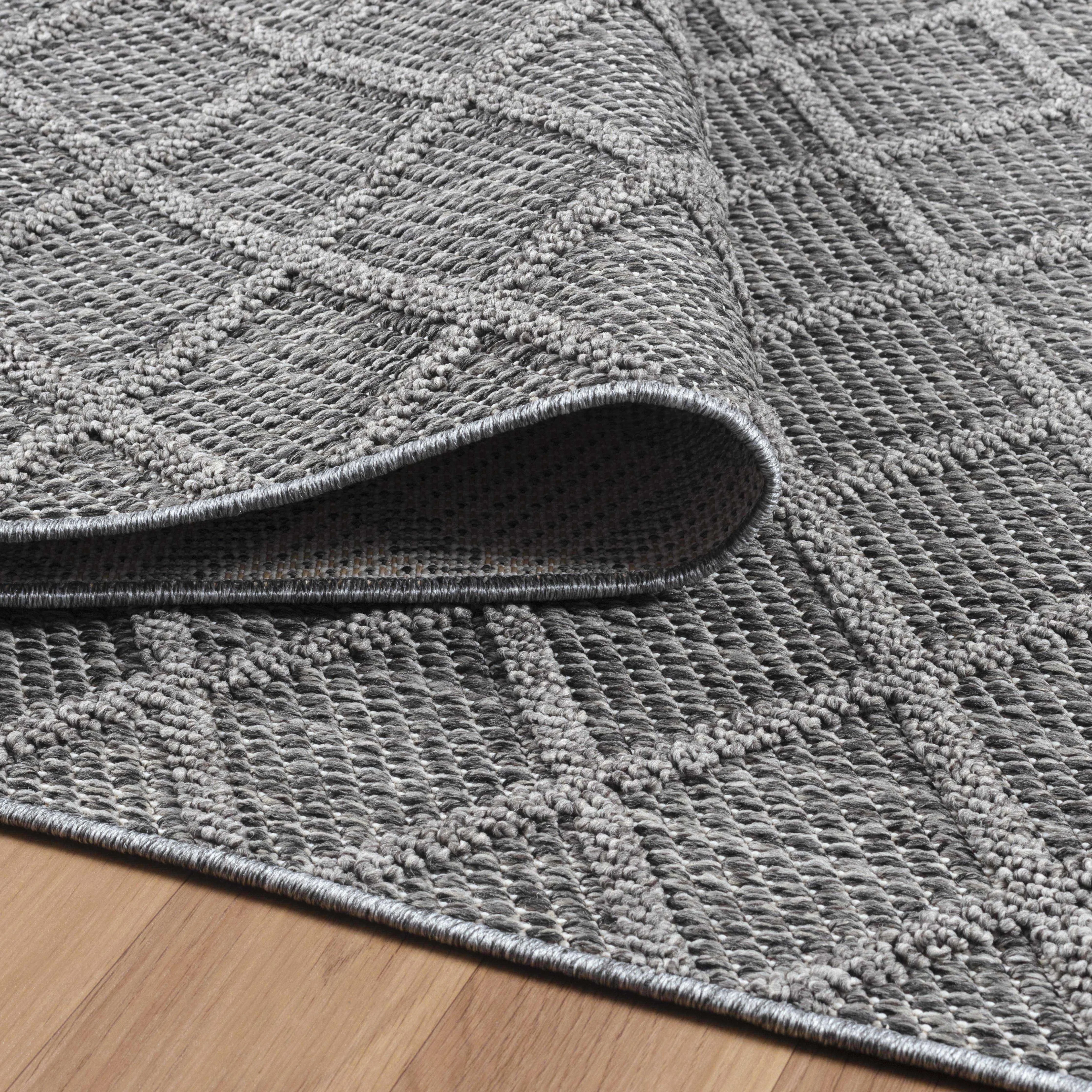 Outdoorteppiche, Rauten Design, Farbe Grau, Teppich für Terasse-Balkon-Küche, Rücken aus Polypropylen - Image 2