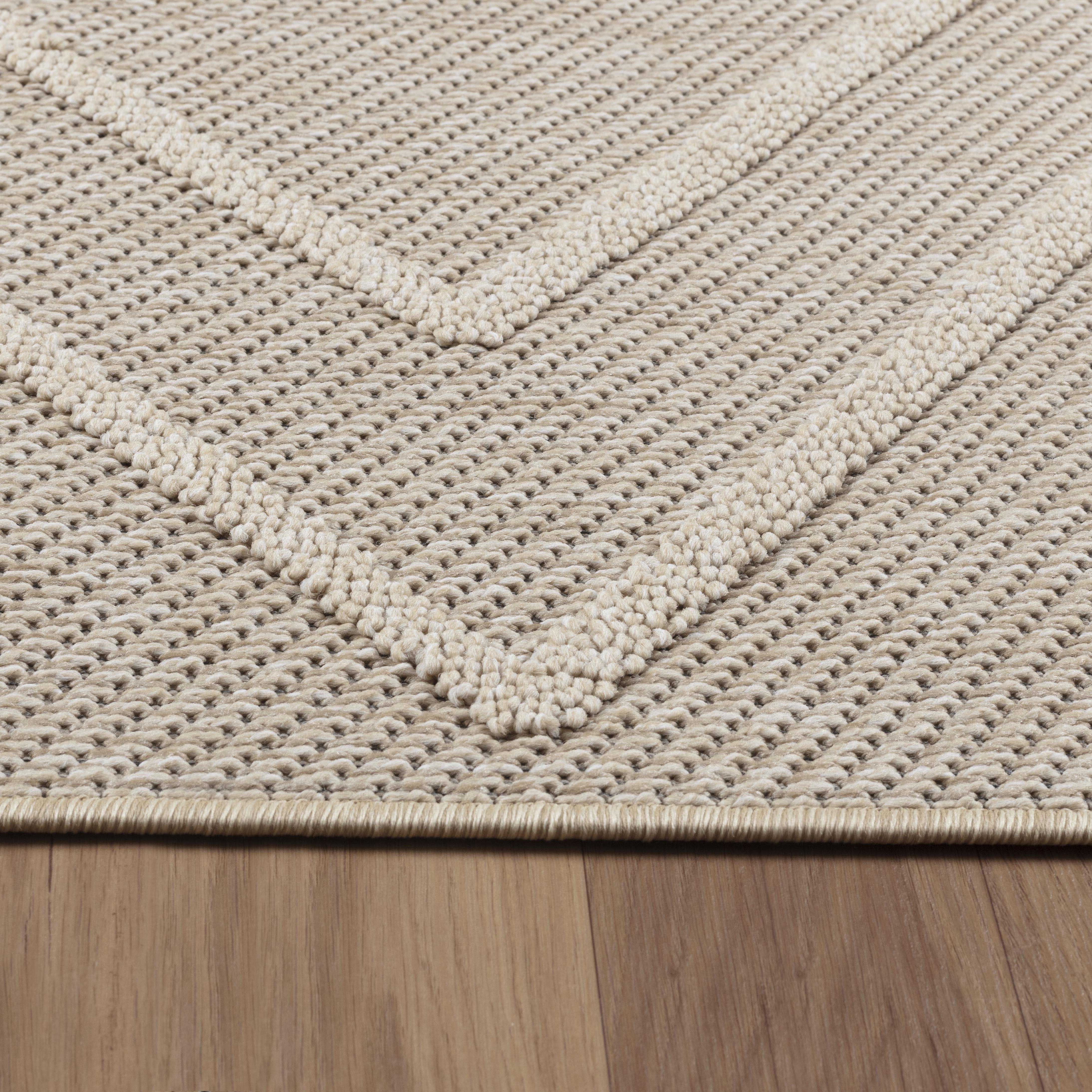 Boho Outdoorteppich Patara in Beige | Für Balkon, Terrasse & Küche