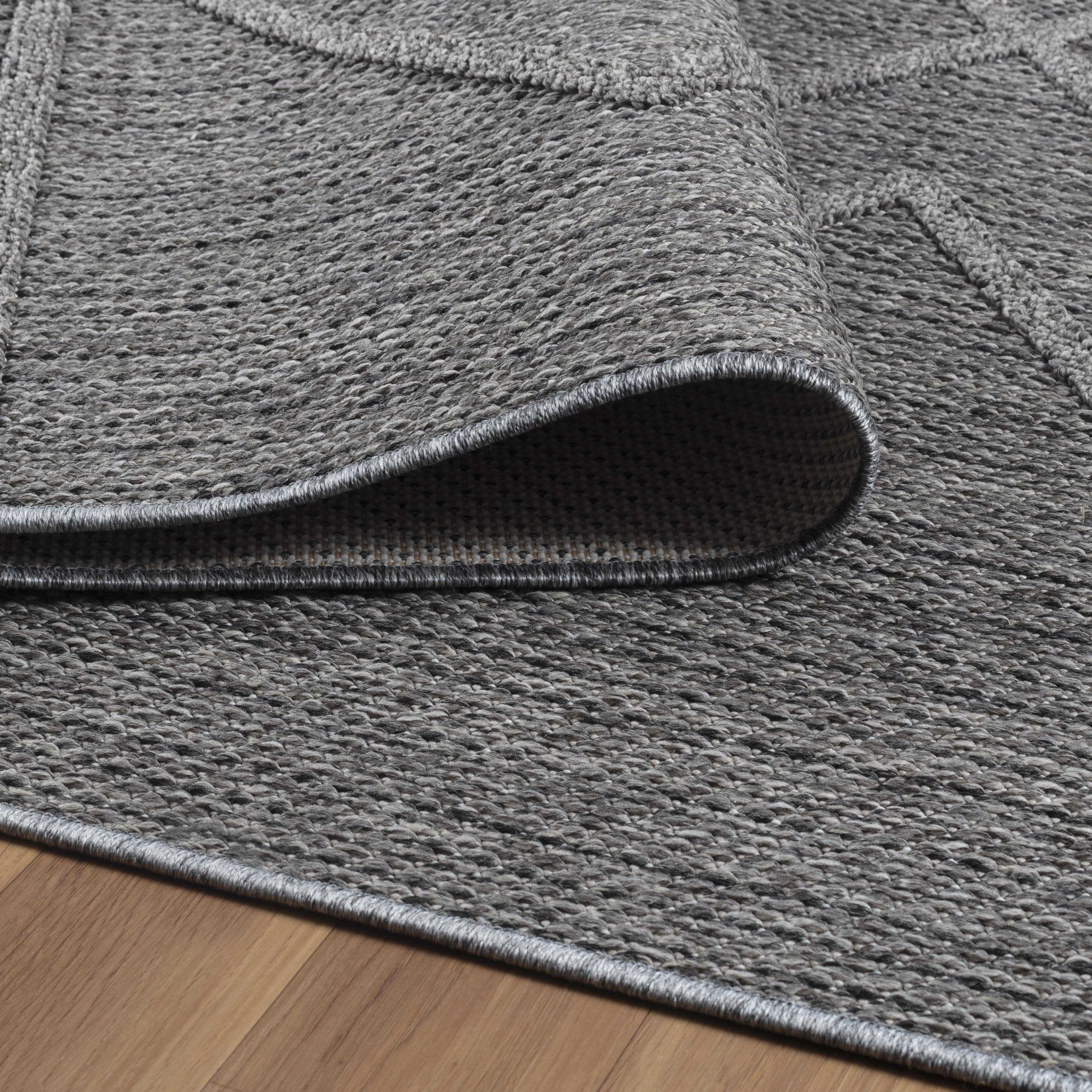 Grauer Boho Teppich für Outdoor | Patara Serie aus Polypropylen - Image 2