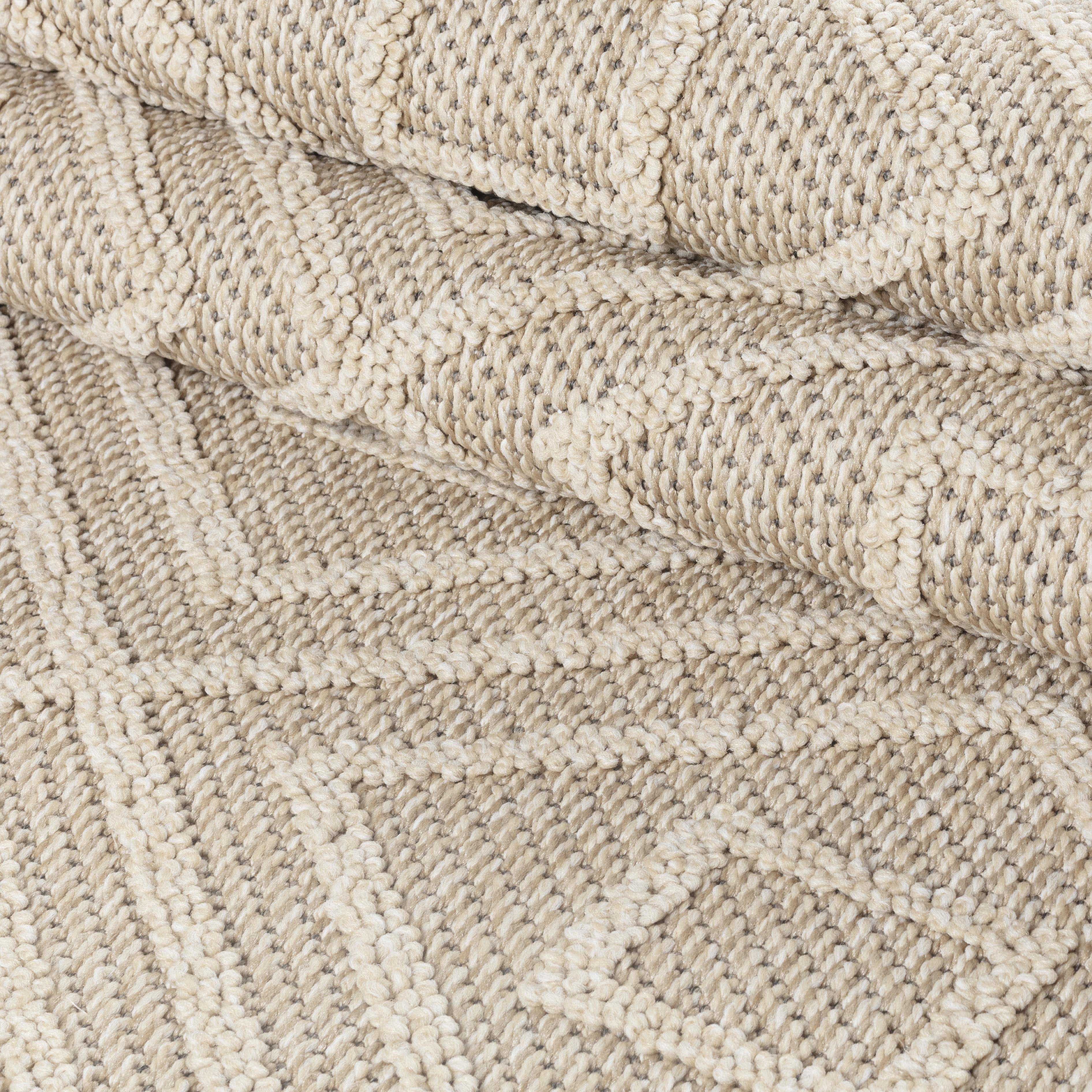 Patara Outdoorteppich Beige | Boho Rauten Design für Balkon & Terrasse - Image 3