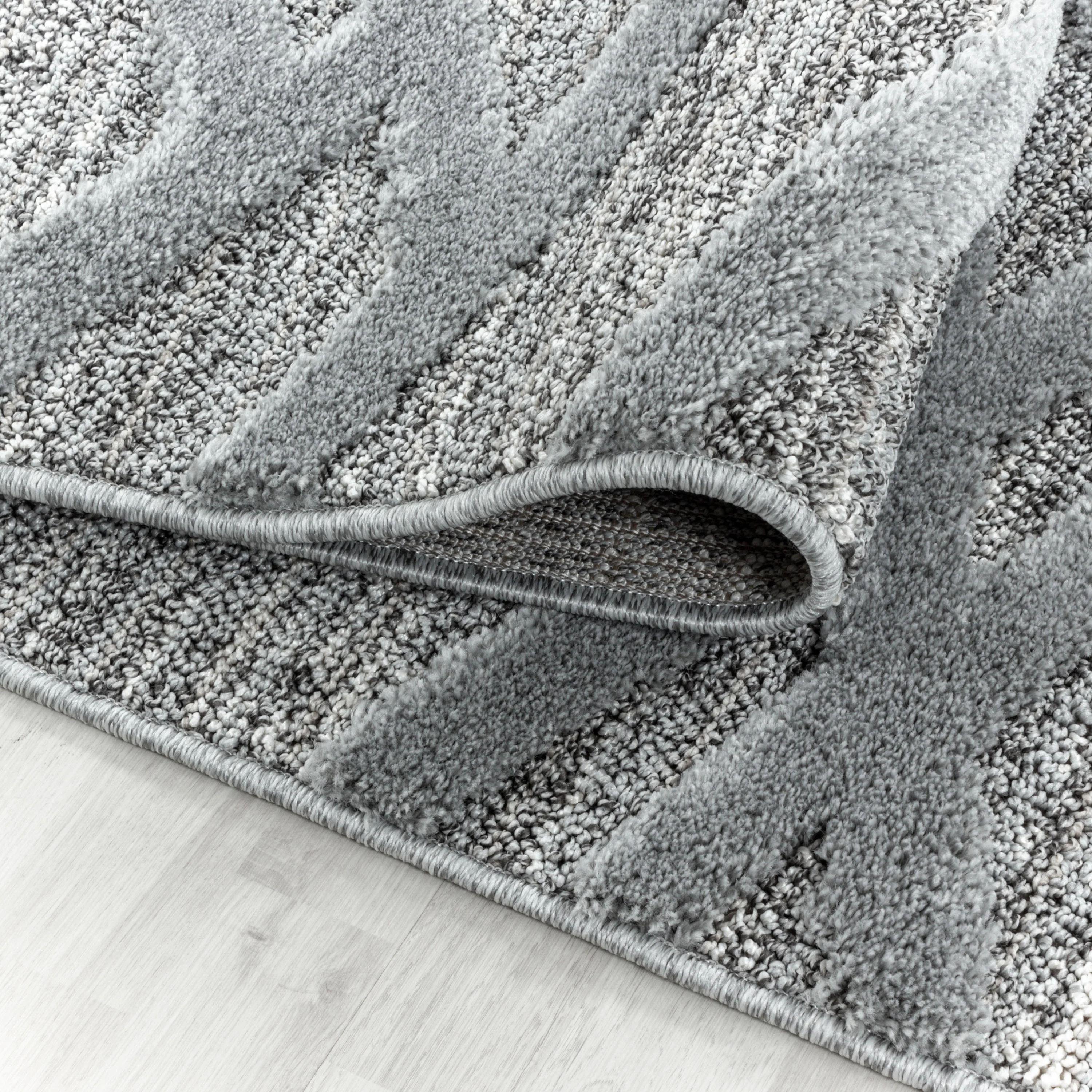 Graue Hochflorteppiche mit Jute-Rücken - Image 5