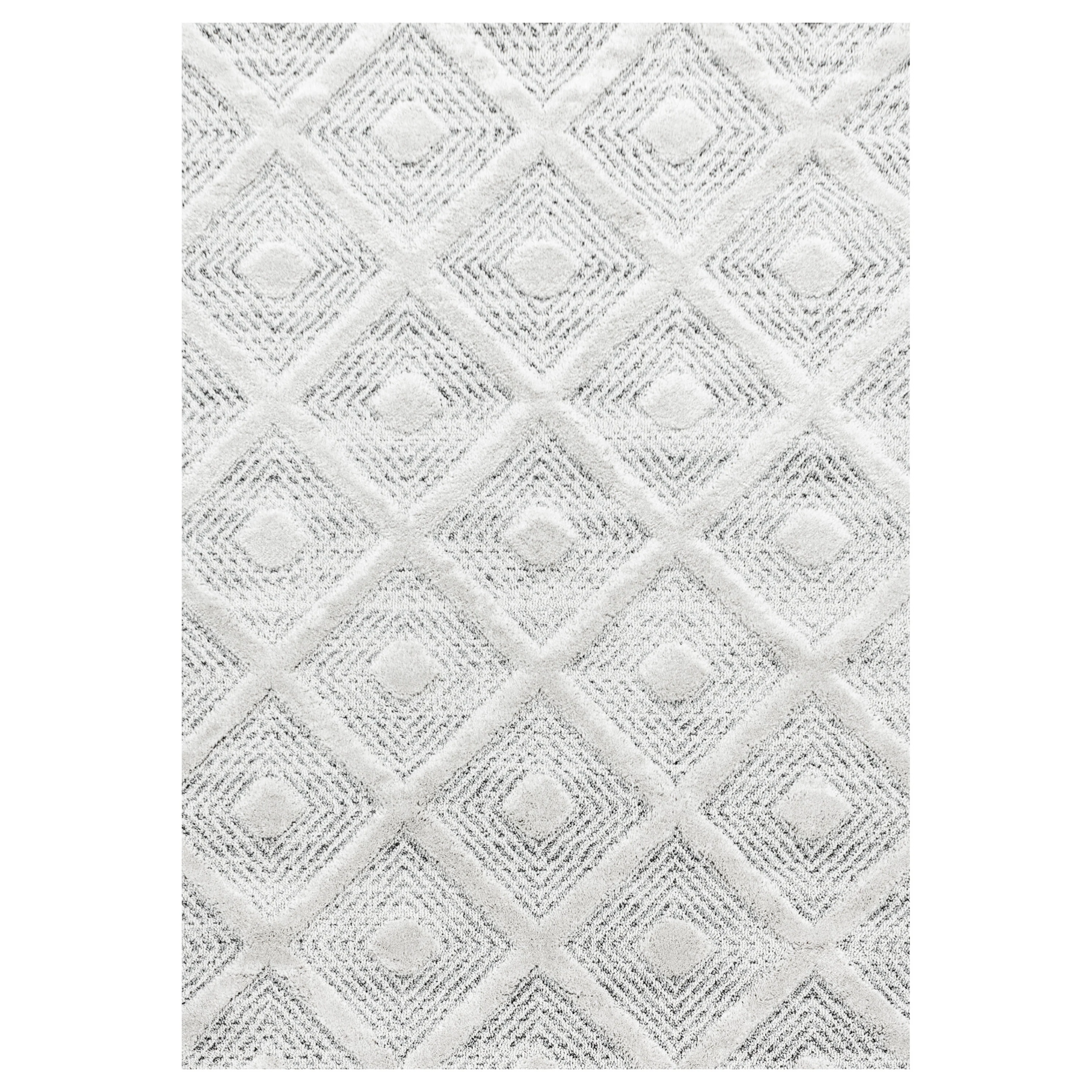 Pisa Hochflorteppiche Weiß-Grau – Geometrisch - Image 2
