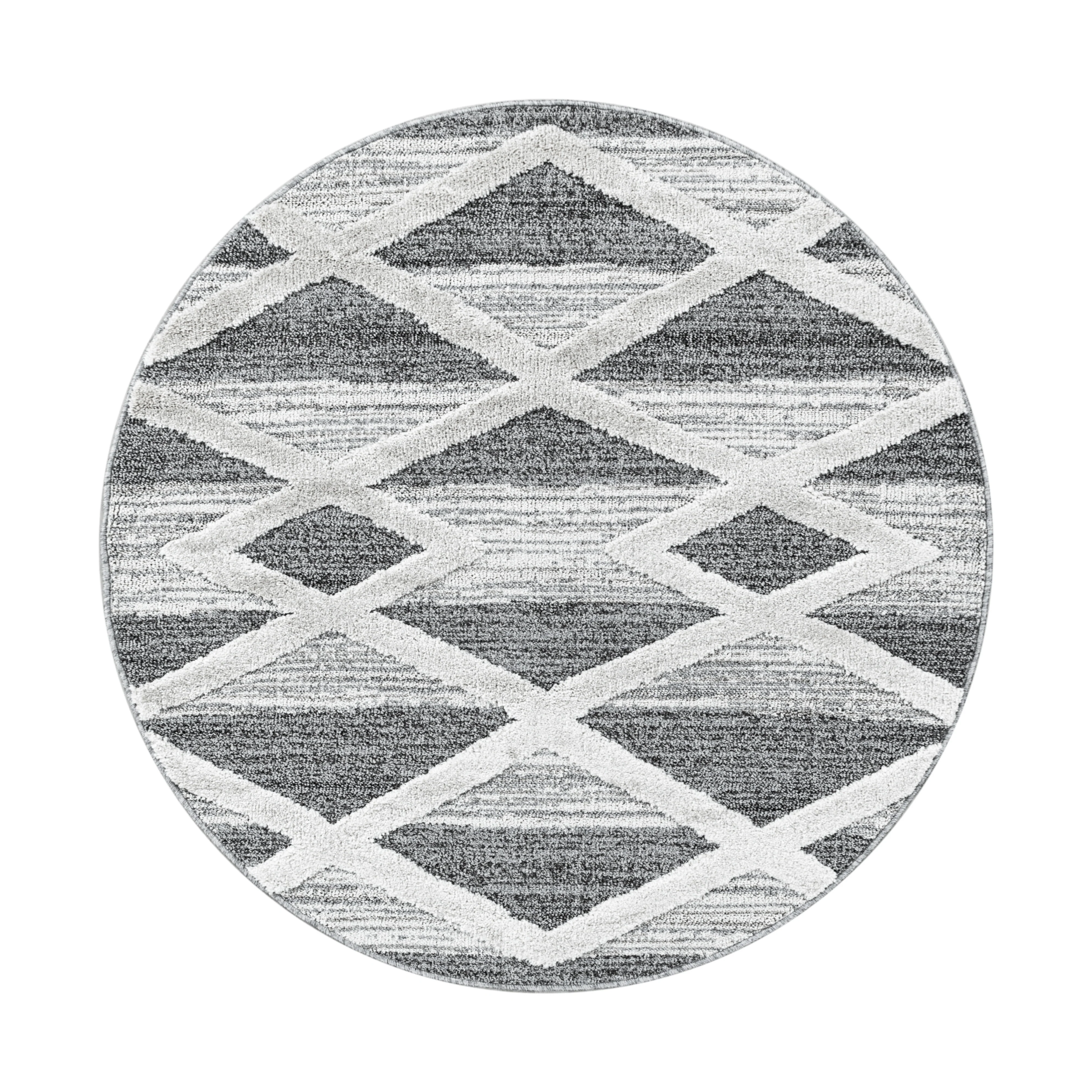 Geometrische Hochflorteppiche in Grau - Image 8