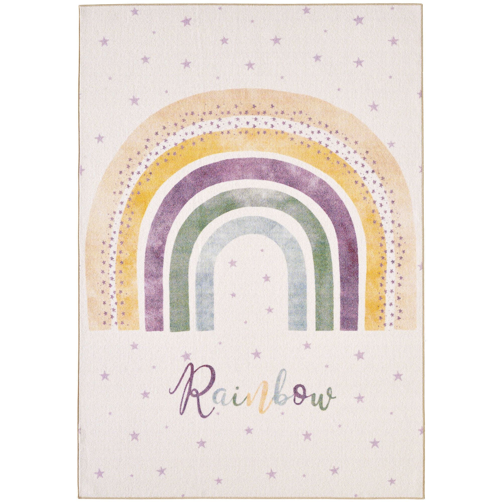 Kinderteppiche, Regenbogen, Farbe Creme, Teppich für Kinderzimmer, Rücken aus Latex - Image 2