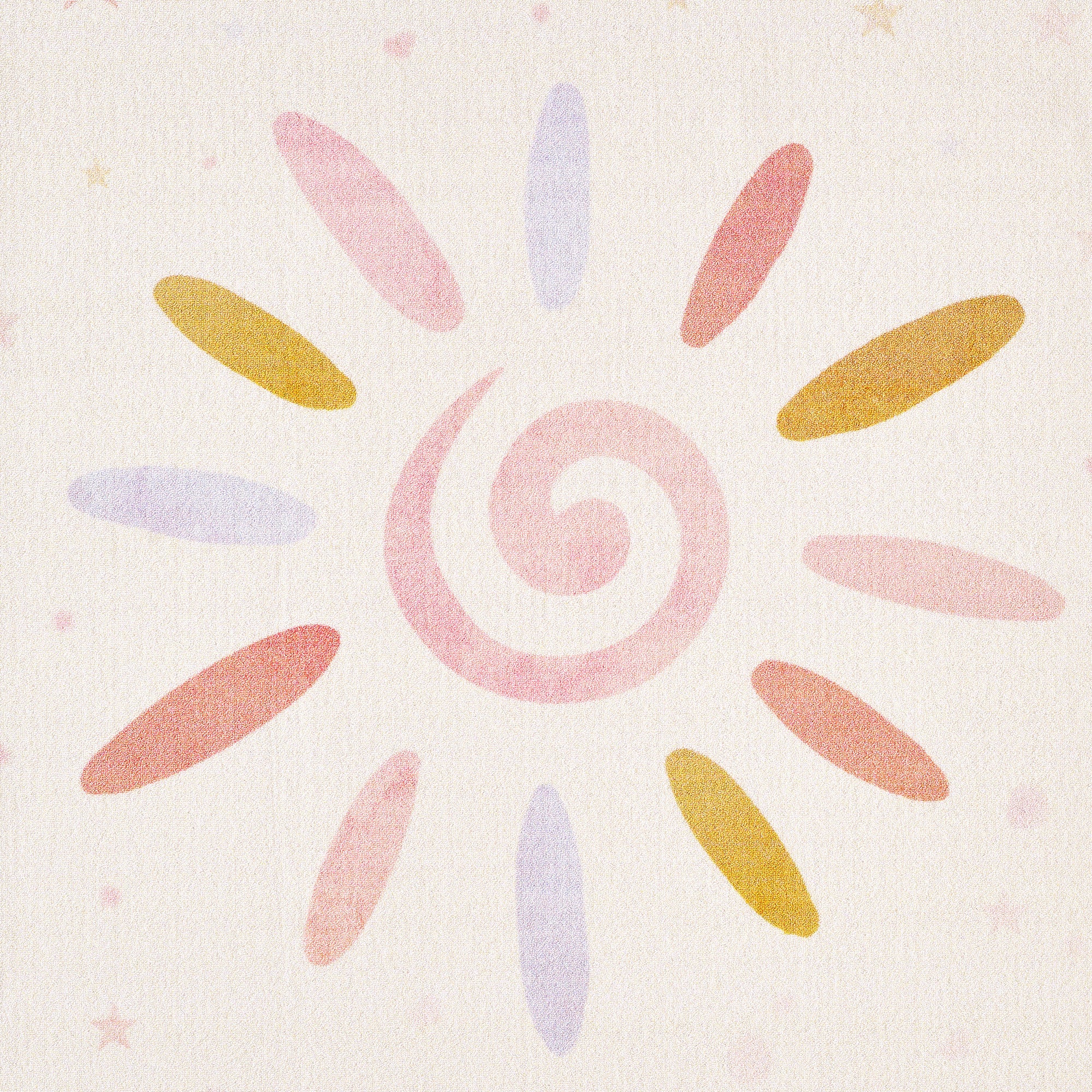 Kinderteppiche, Floral-Sonne, Farbe Creme, Teppich für Kinderzimmer, Rücken aus Latex - Image 7