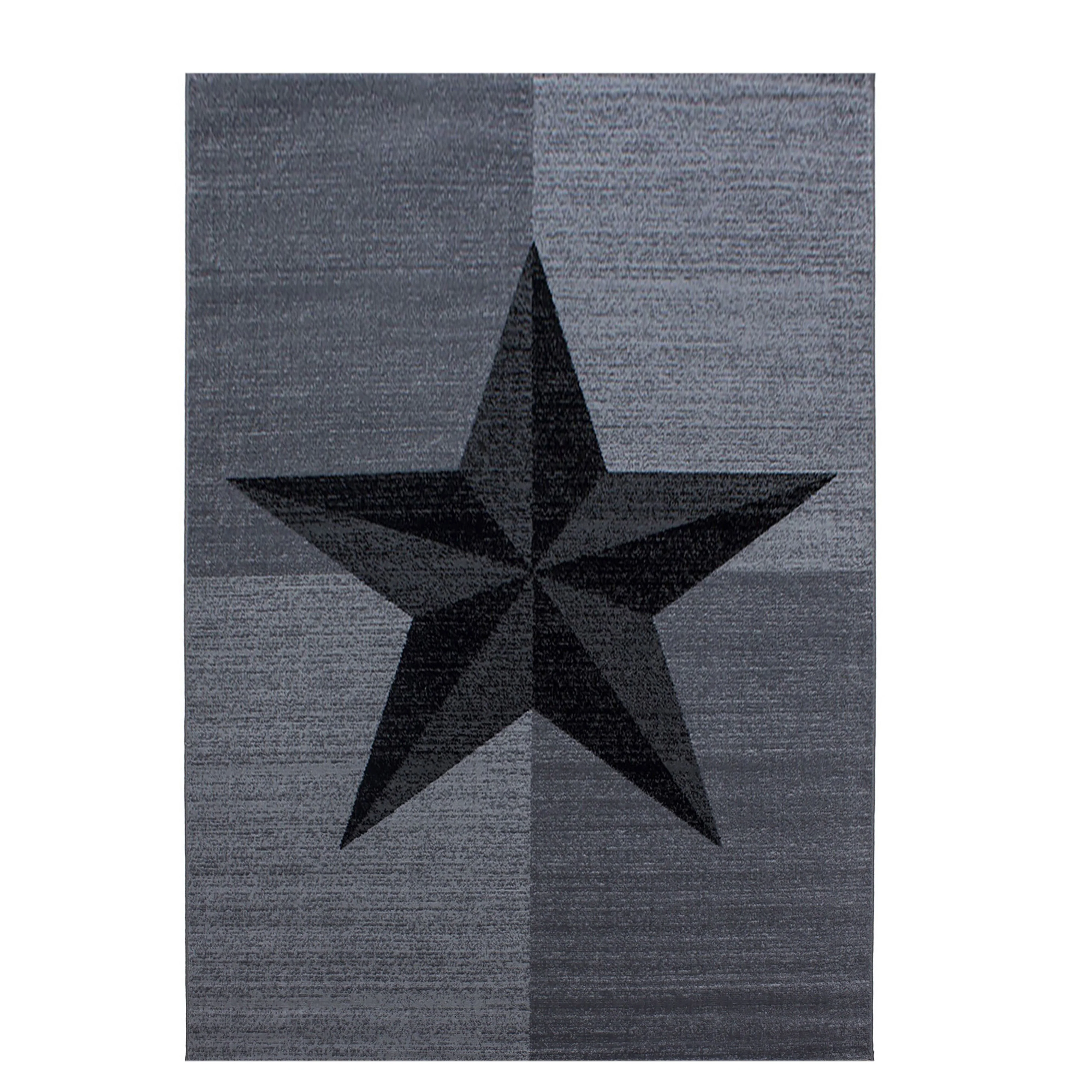 Kurzflorteppiche, Sterne-Design, Farbe Grau, Teppich für Wohnzimmer, Rücken aus Jute - Image 2