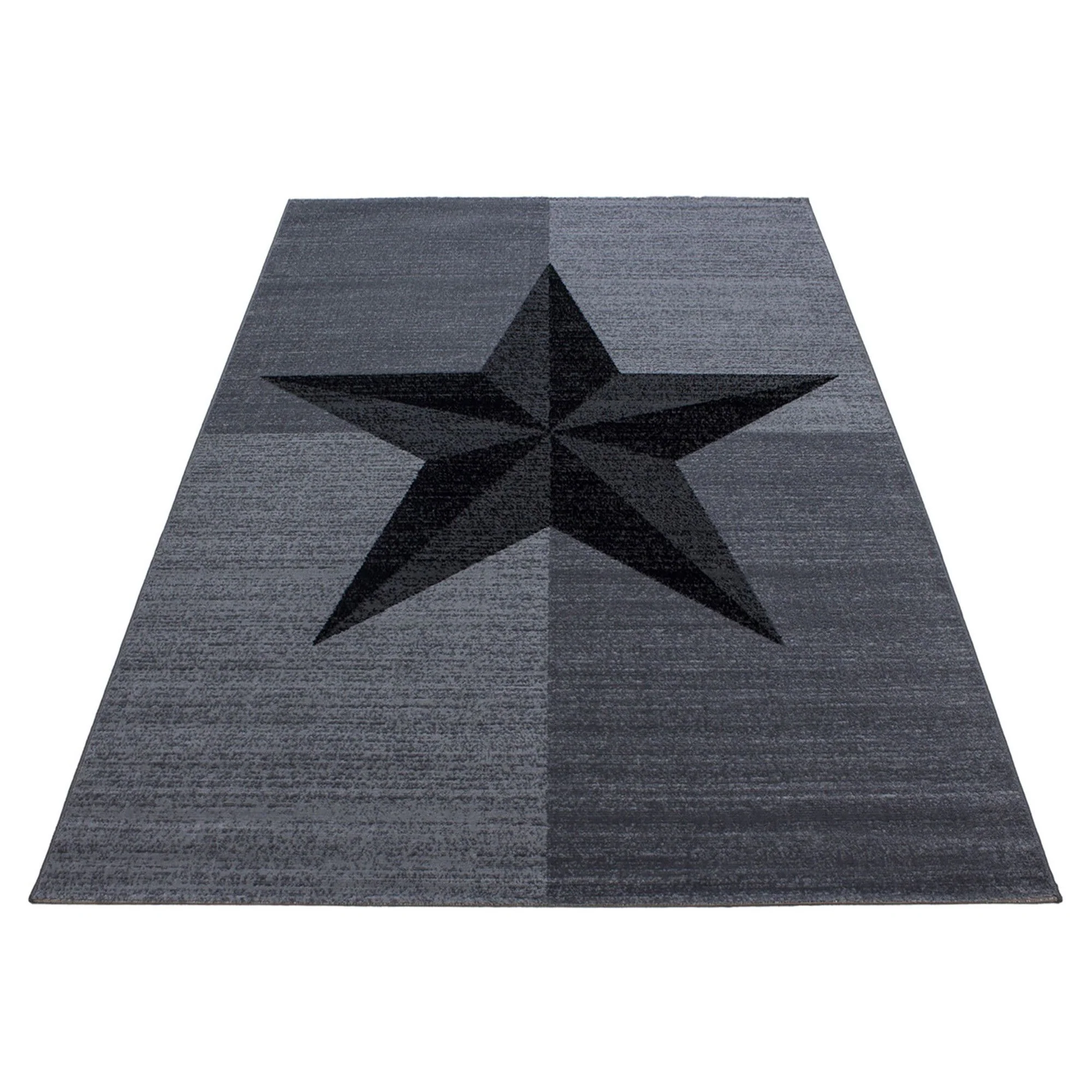Kurzflorteppiche, Sterne-Design, Farbe Grau, Teppich für Wohnzimmer, Rücken aus Jute - Image 3
