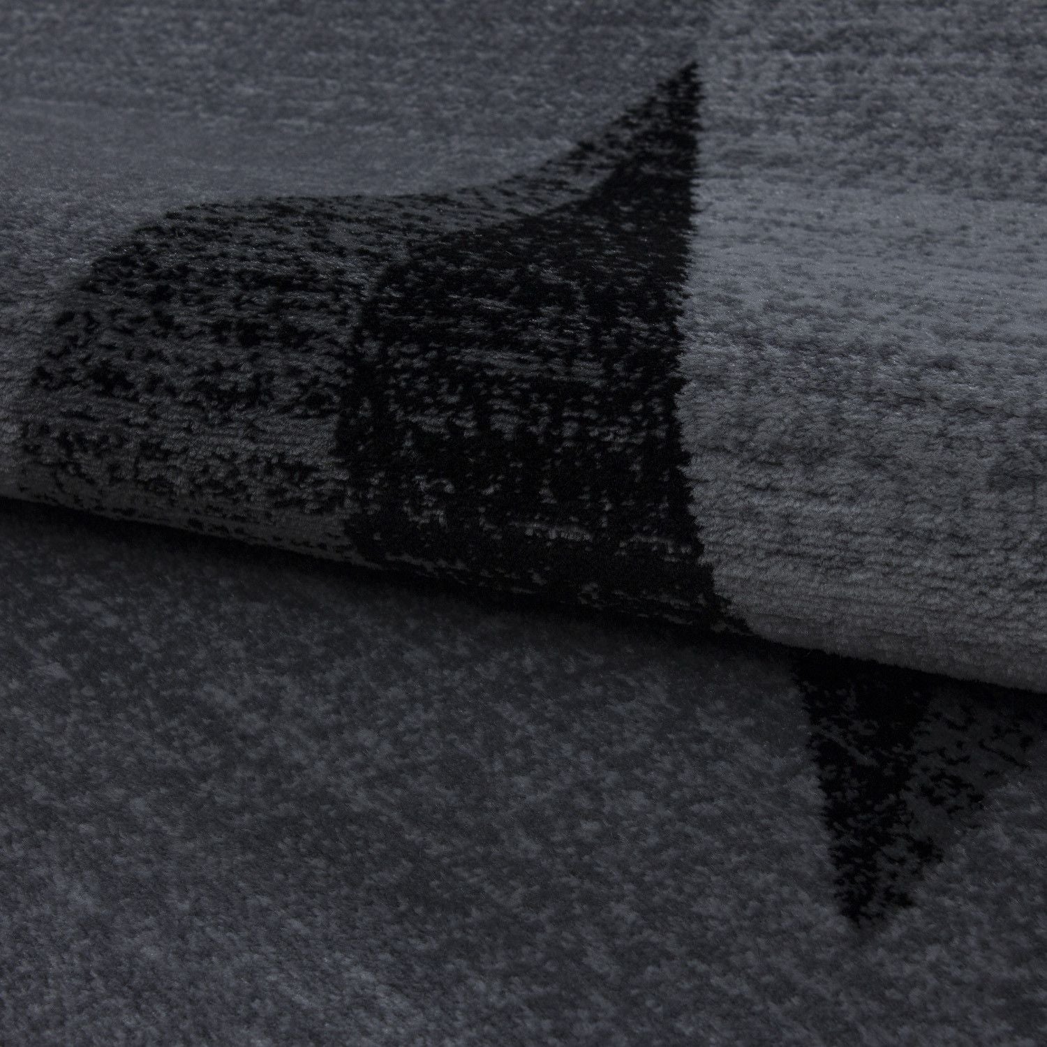 Kurzflorteppiche, Sterne-Design, Farbe Grau, Teppich für Wohnzimmer, Rücken aus Jute - Image 6