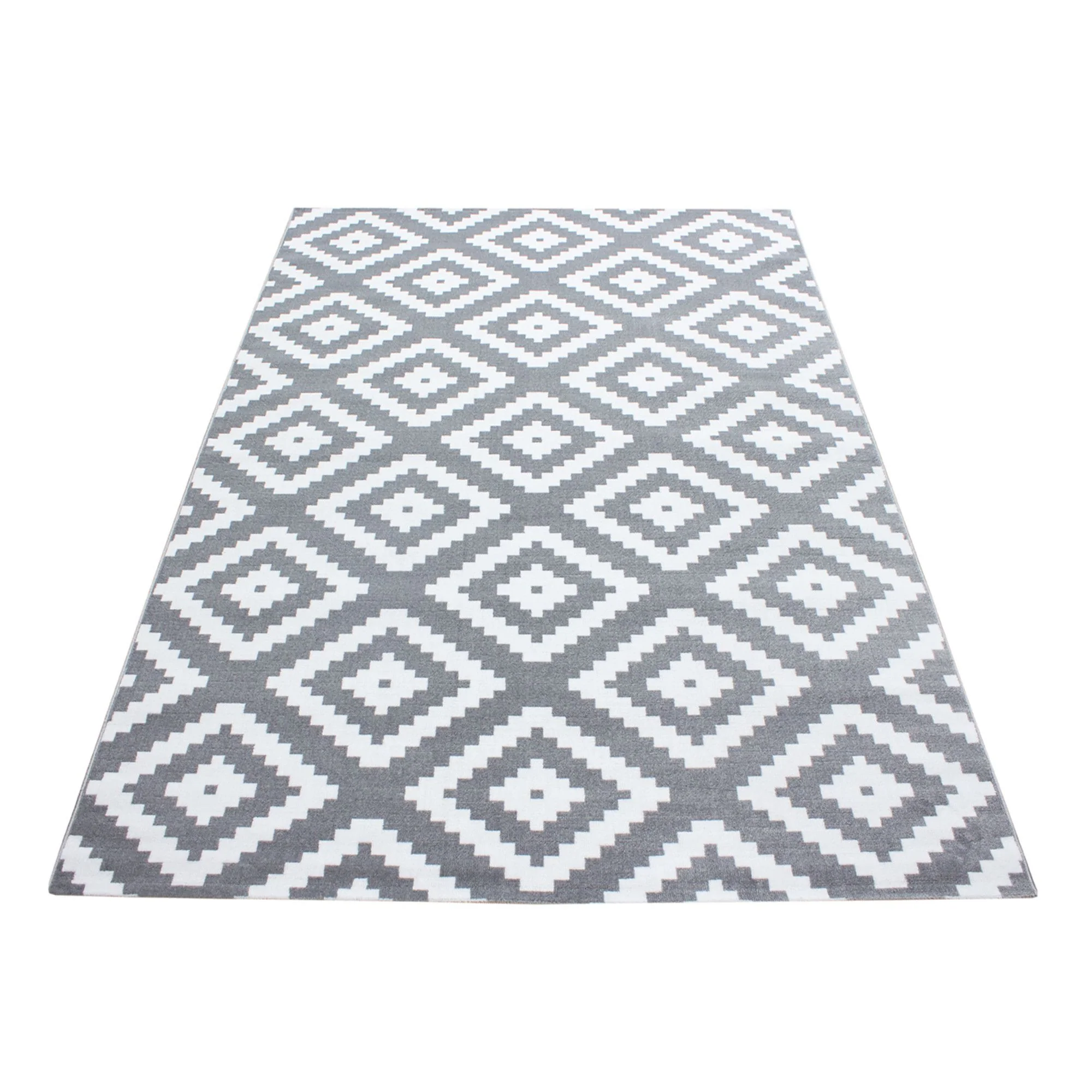 Plus Kurzflorteppich in Grau mit klarer Geometrie - Image 3