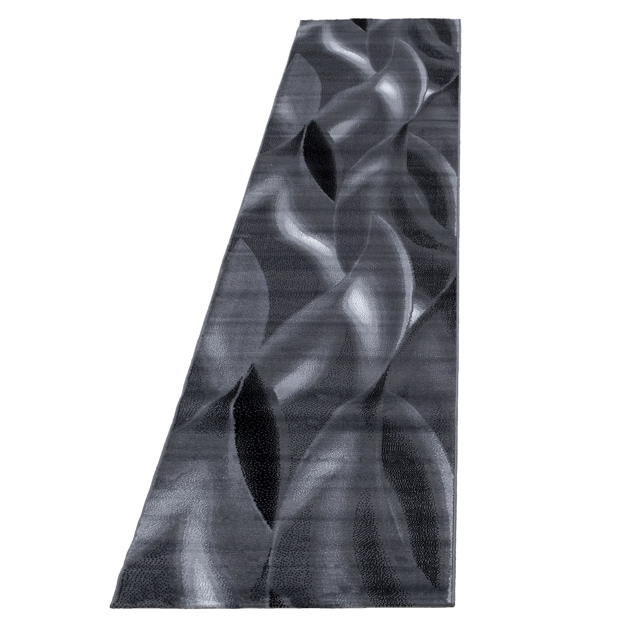 Plus Abstrakter Kurzflorteppich in Schwarz mit Wellen - Image 7